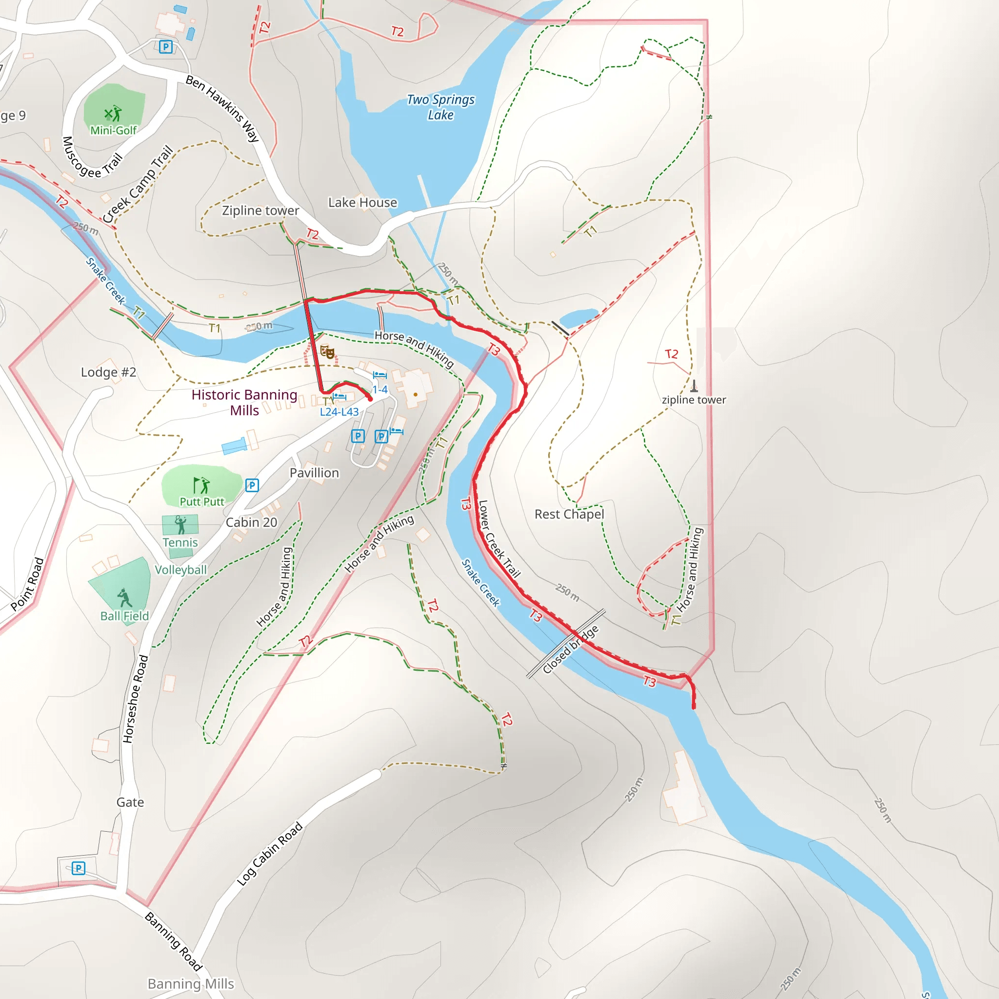 Lower Creek Trail mobile static map