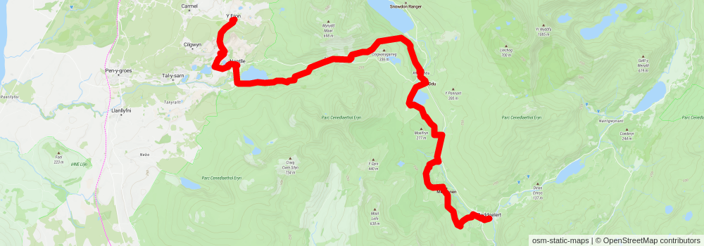 Snowdonia Slate Trail stage 4 Map