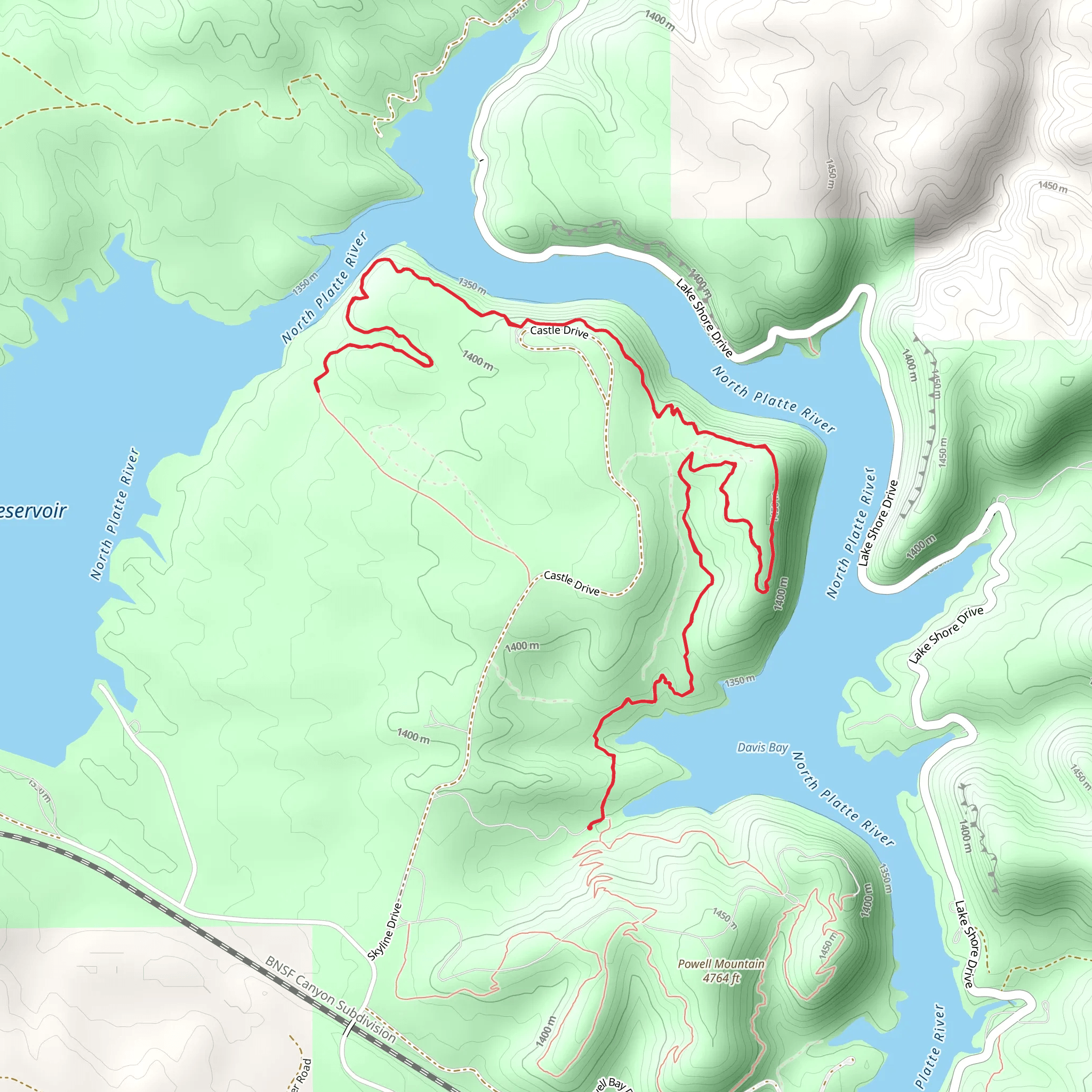 Lakeview Trail and North Bluff Trail mobile static map