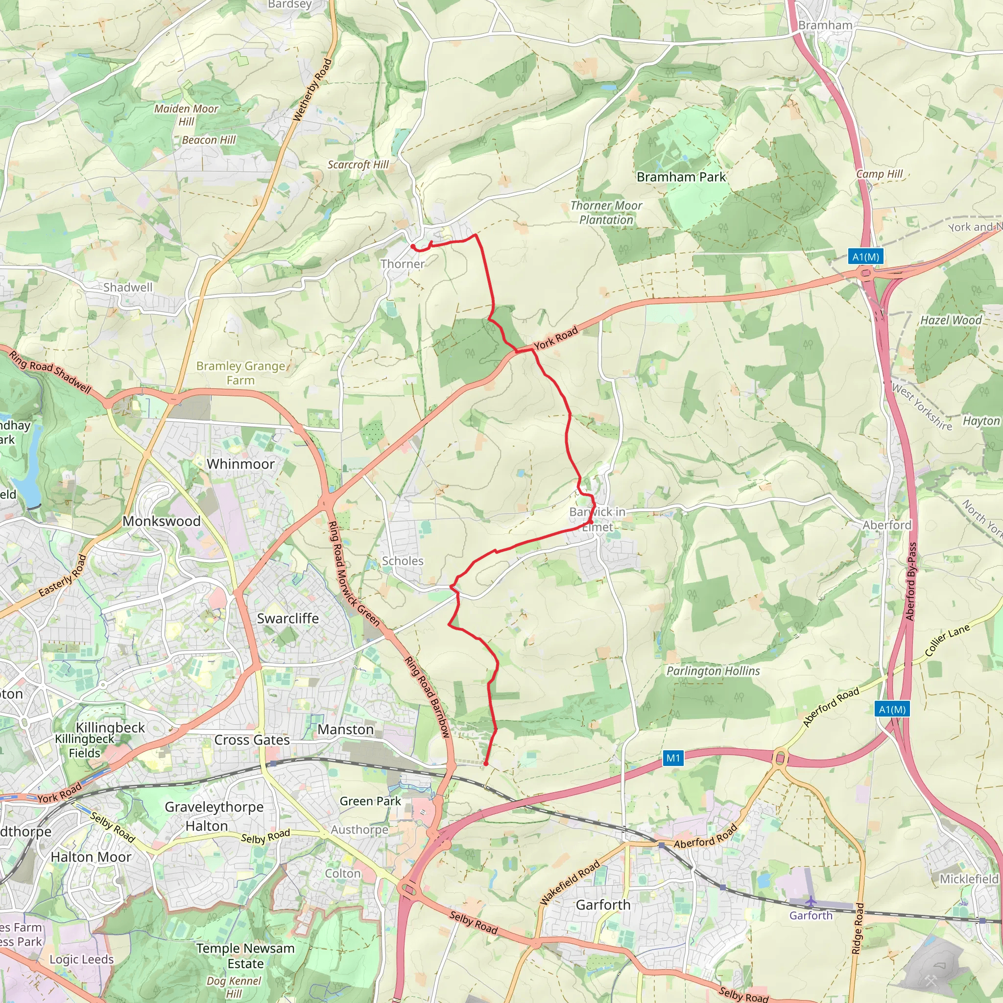 Leeds Country Way Day 3 mobile static map