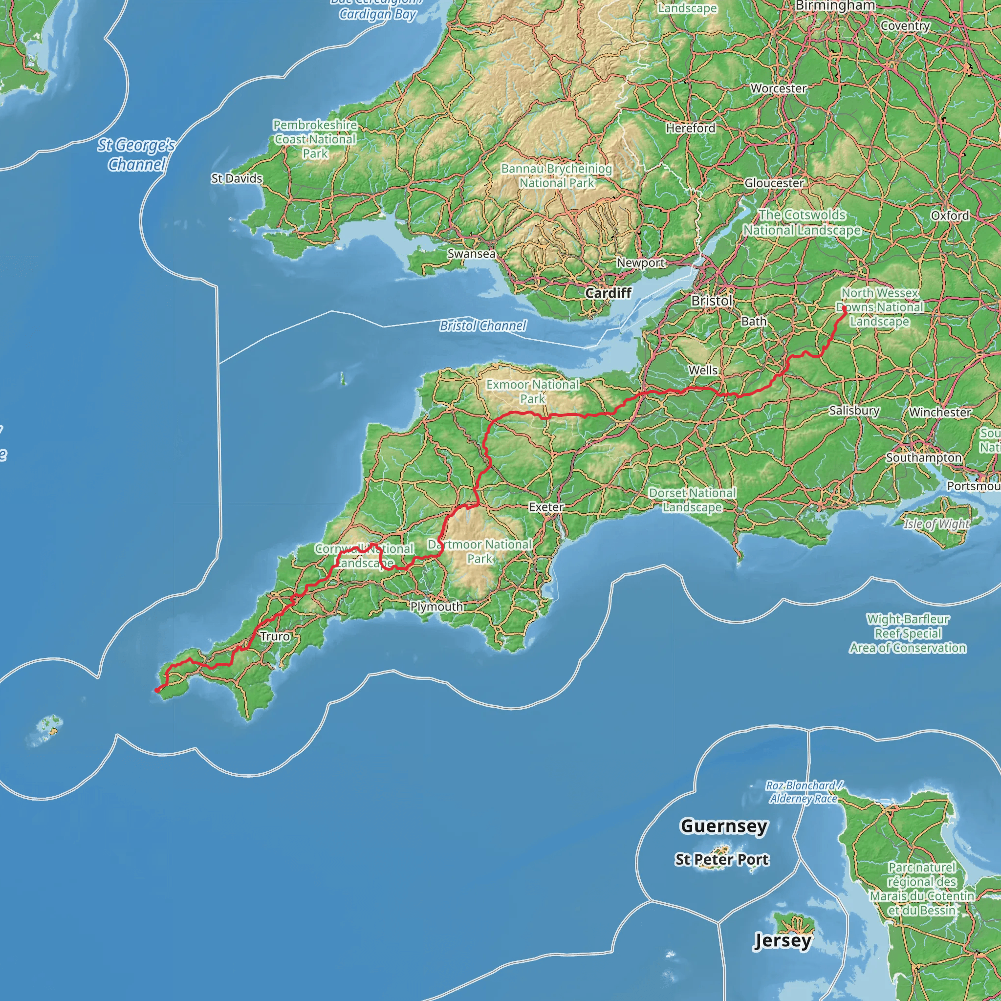 Land's End Trail mobile static map