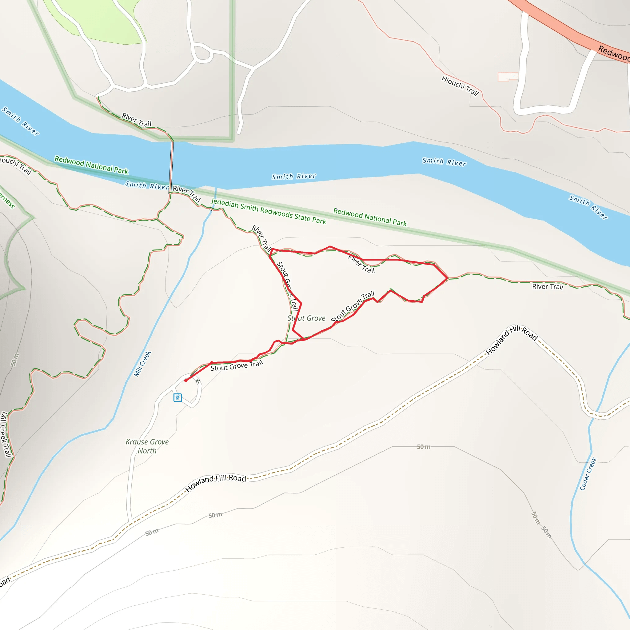 Stout Memorial Grove Trail mobile static map