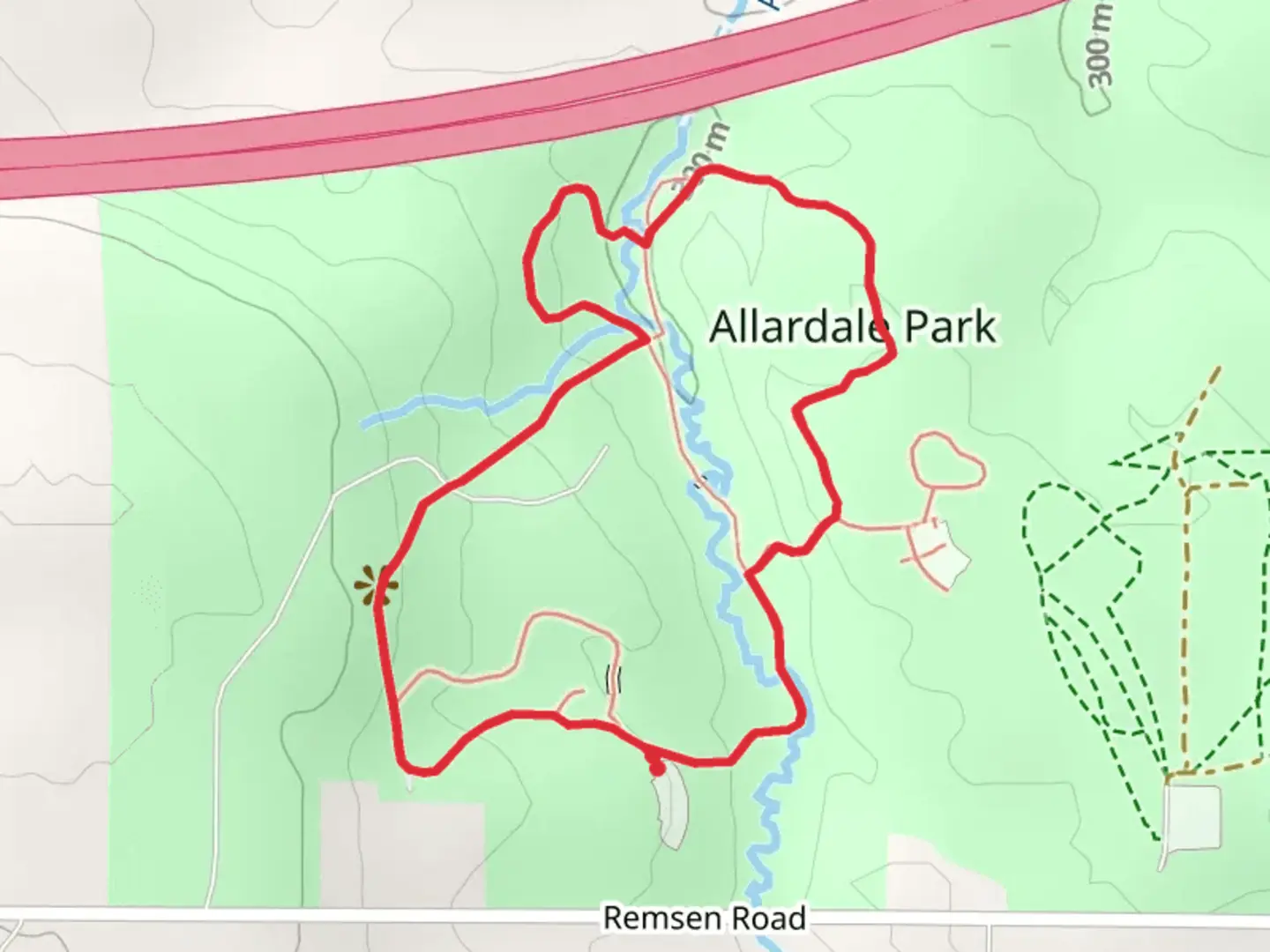 An image depicting the trail Outer Loop and Wildflower Trail and its surrounding area.