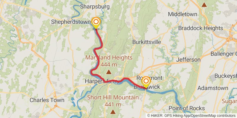 Chesapeake & Ohio Canal Trail stage 5 Map