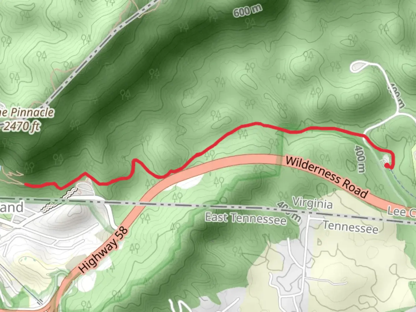 An image depicting the trail Wilderness Trail and its surrounding area.