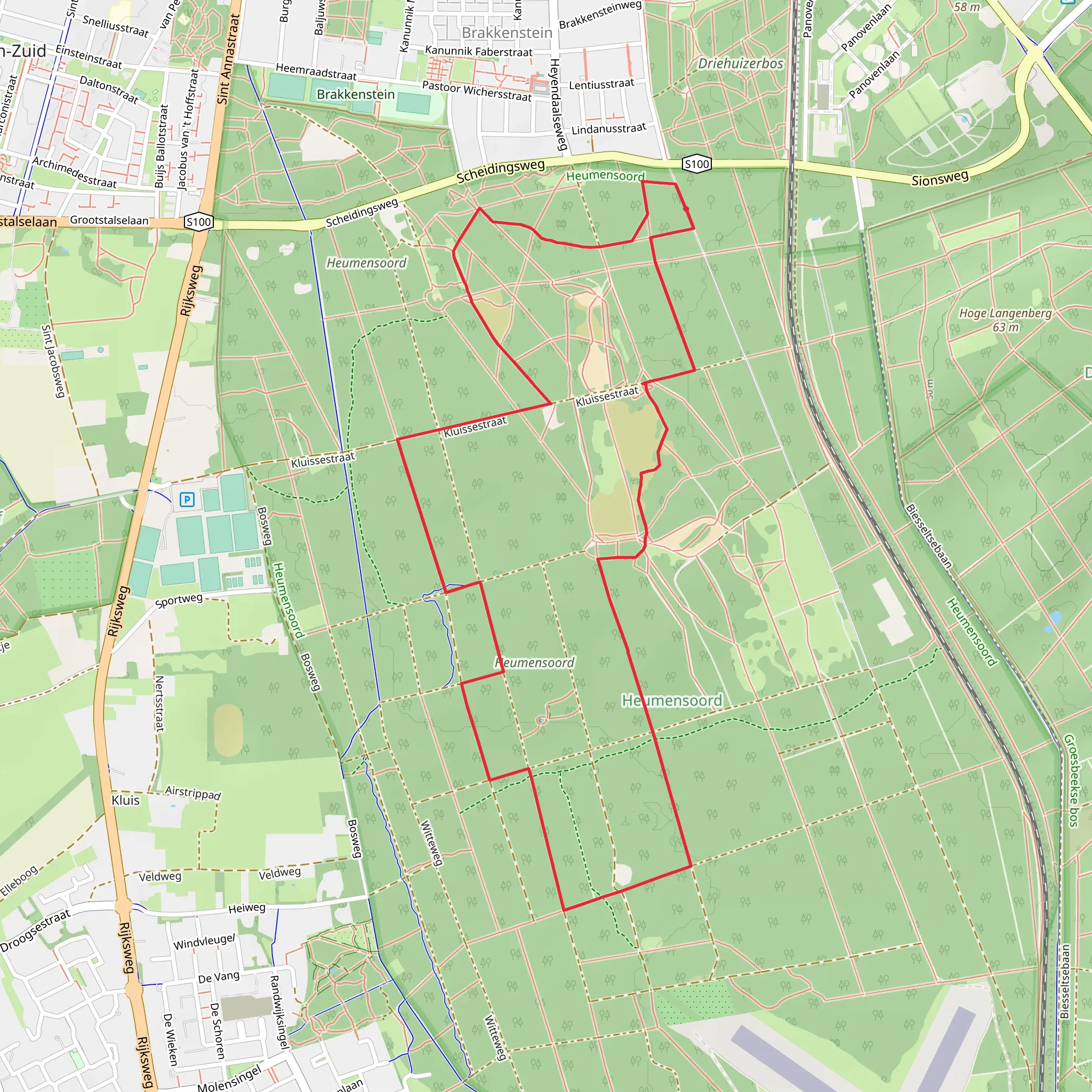 Romeinse Wachttoren and Heumensoord Loop mobile static map
