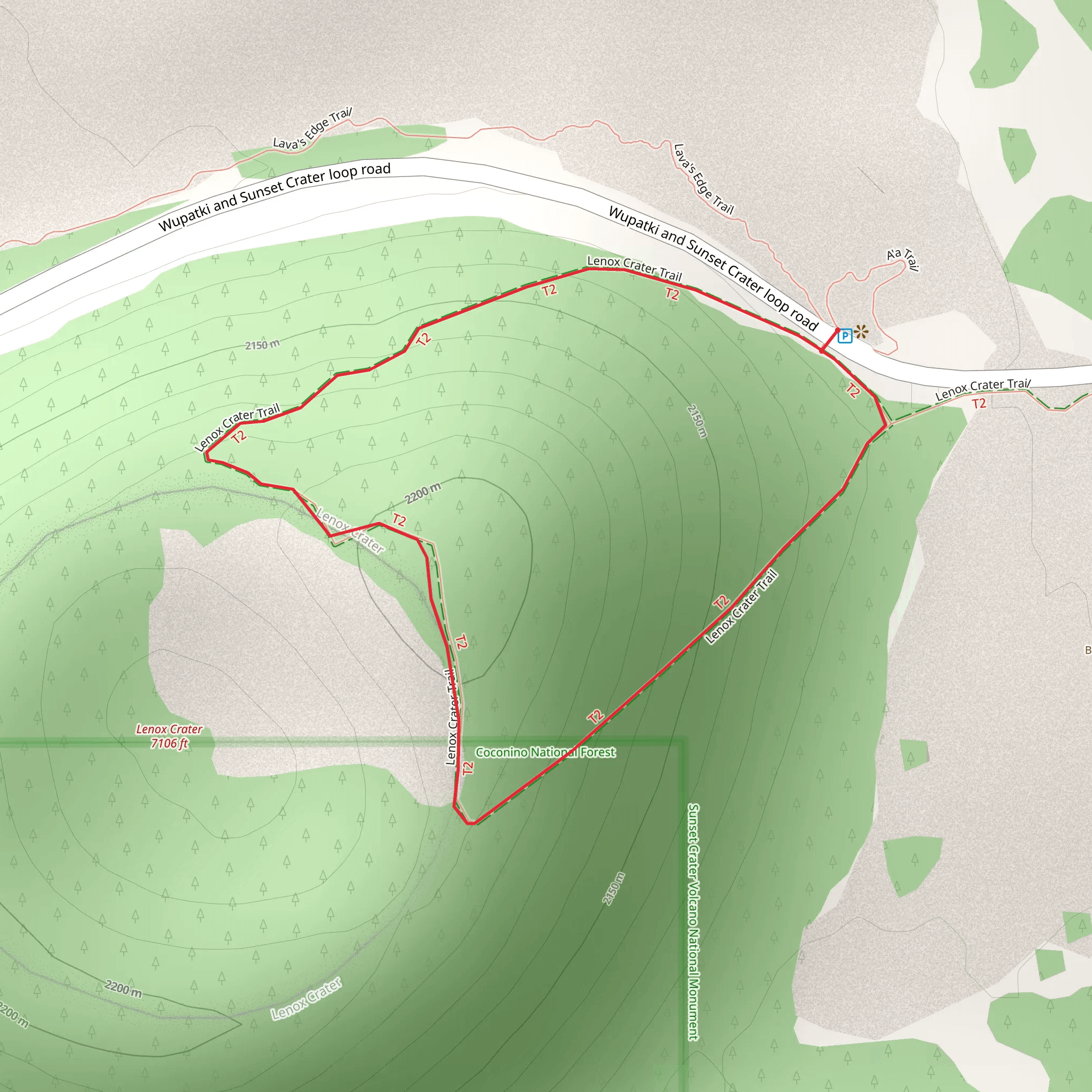 Lenox Crater Loop Trail mobile static map