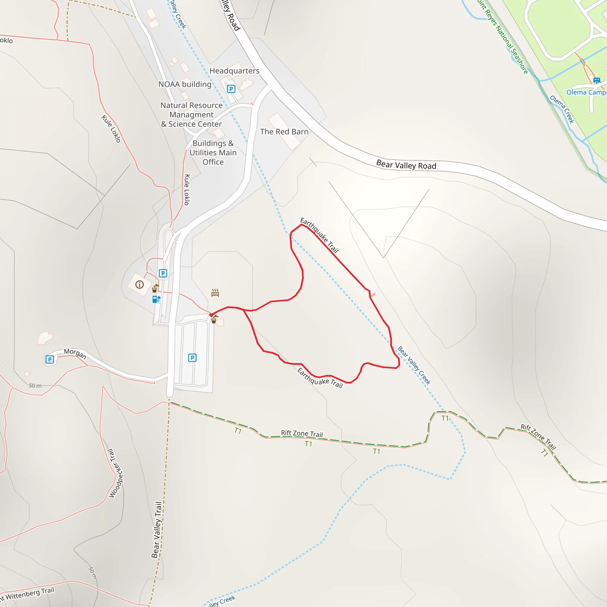 Earthquake Trail mobile static map