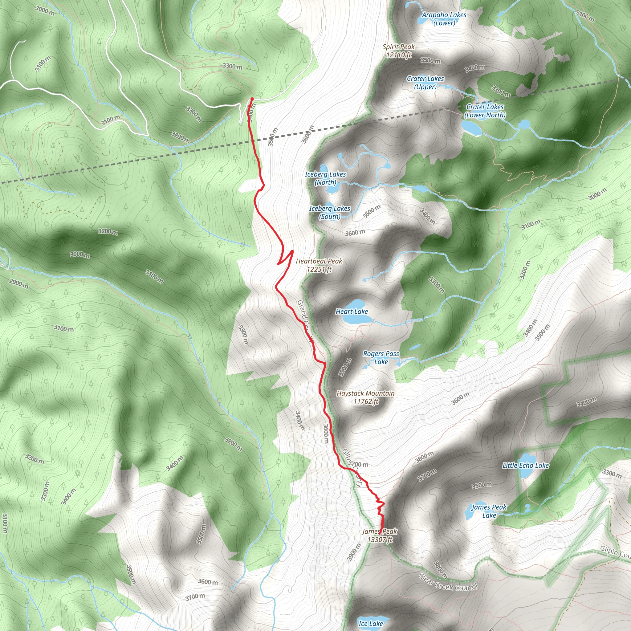 James Peak North Trail mobile static map