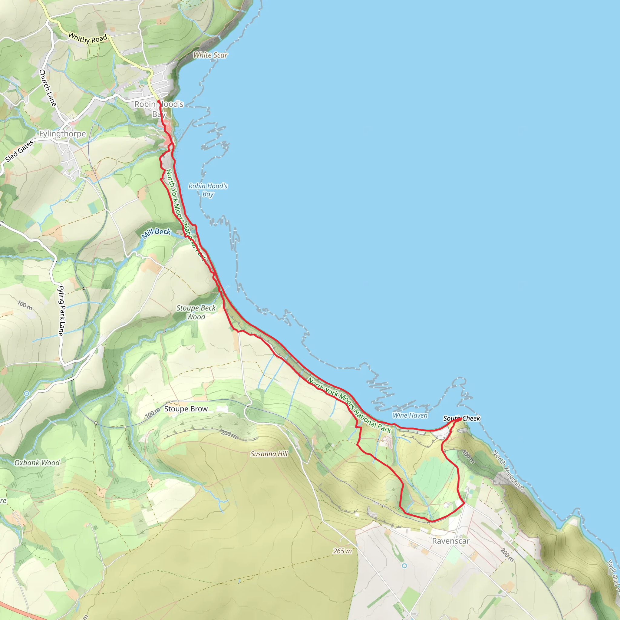 Robin Hood's Bay and Ravenscar mobile static map
