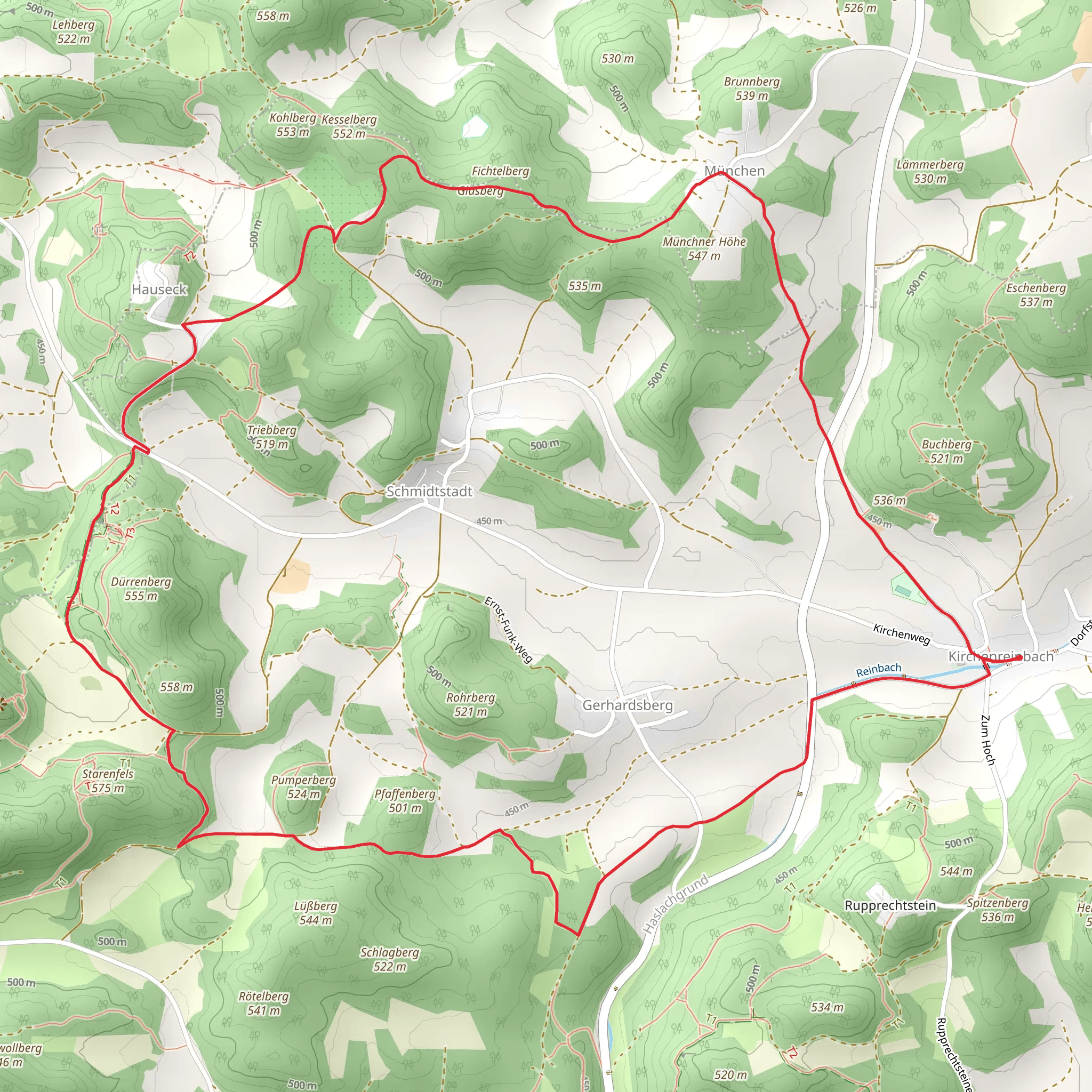 Burgen und Schloesser Weg and Resen Runde mobile static map
