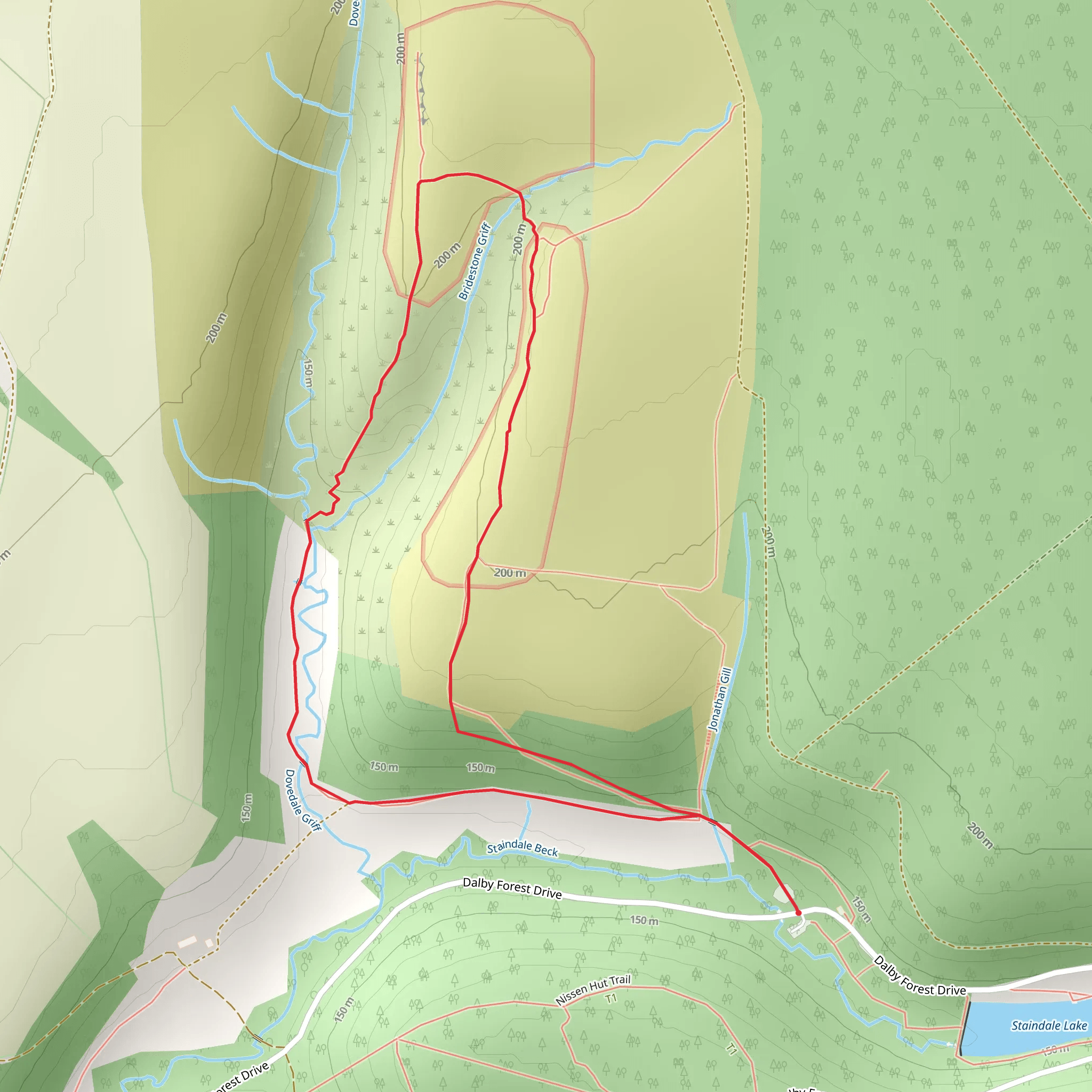 Bridestones and Dove Dale Walk mobile static map