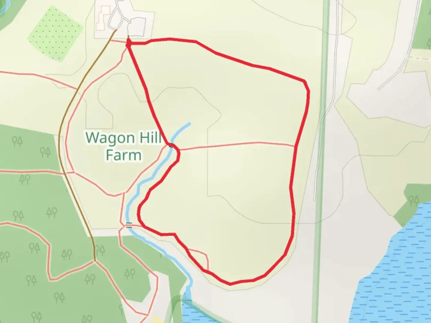 An image depicting the trail Wagon Hill Farm Loop and its surrounding area.