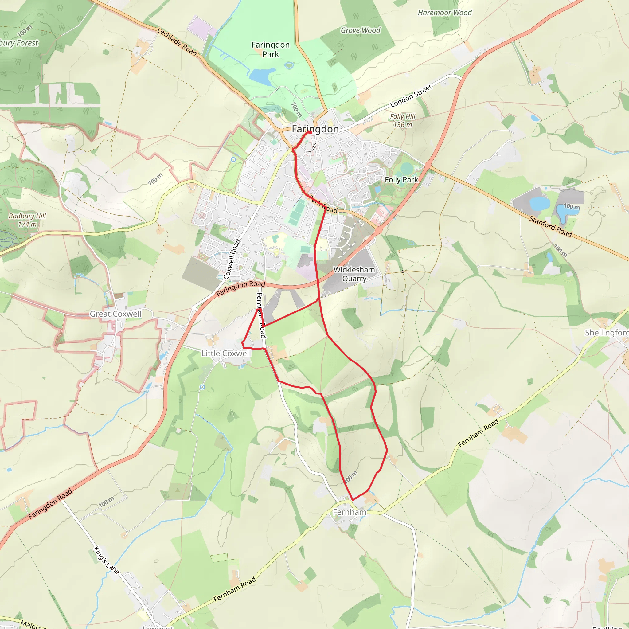 Faringdon - Fernham and Little Coxwell mobile static map