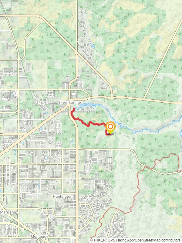 Silver Spring Out and Back mobile static map
