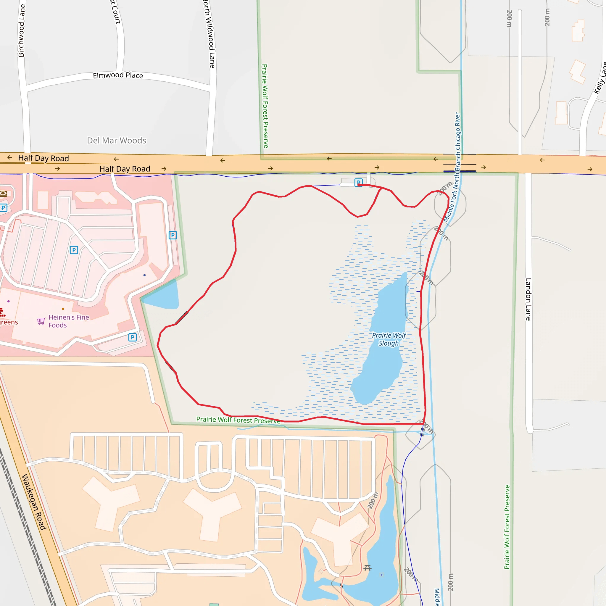 Prairie Wolf Slough Loop mobile static map