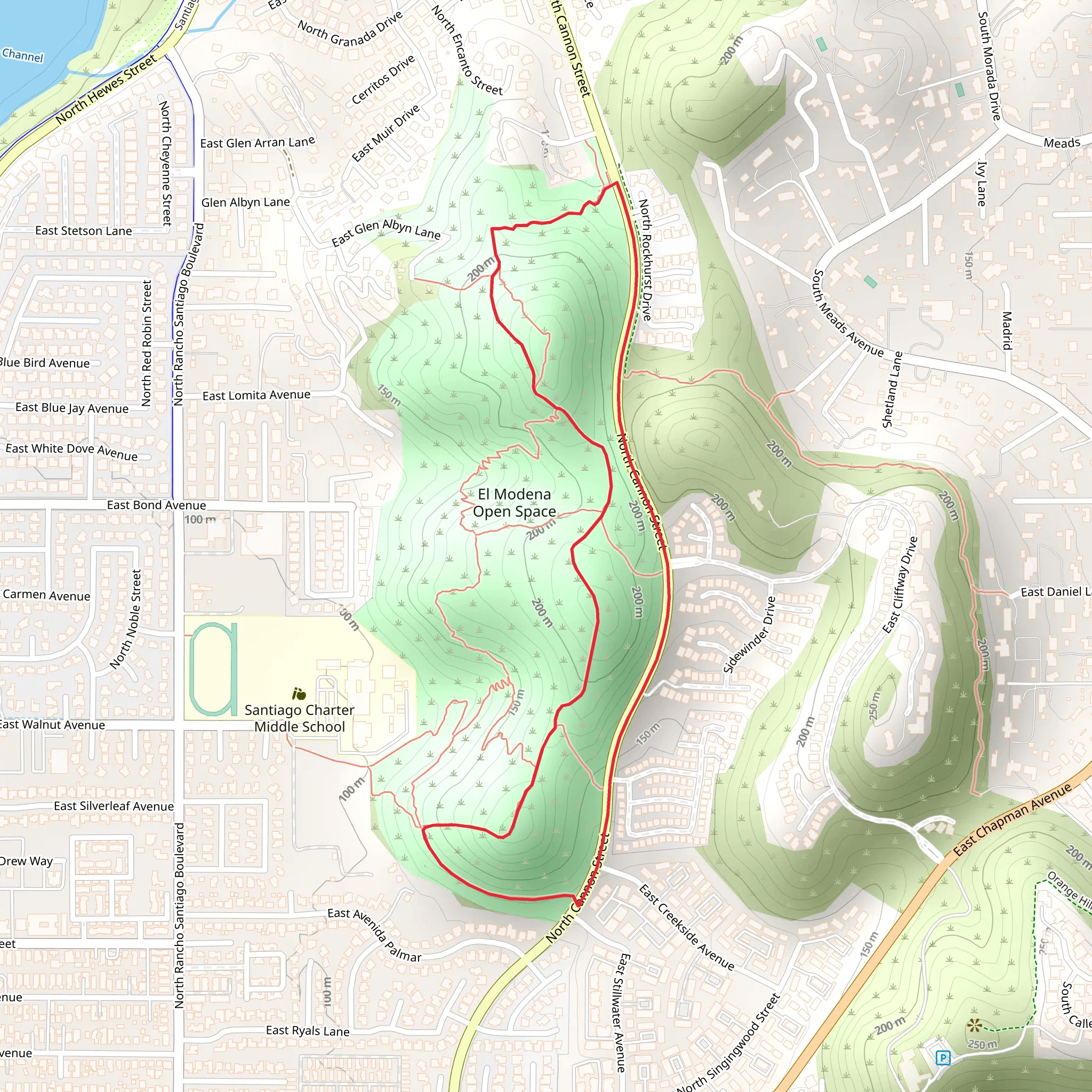 El Modena Open Space Loop mobile static map