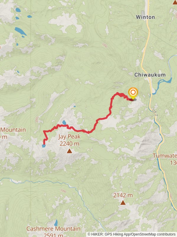 Lake Ida - Icicle Trail via Hatchery Creek Trail mobile static map