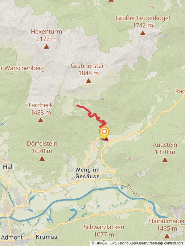 From Buchauer Sattel to Grabneralm mobile static map