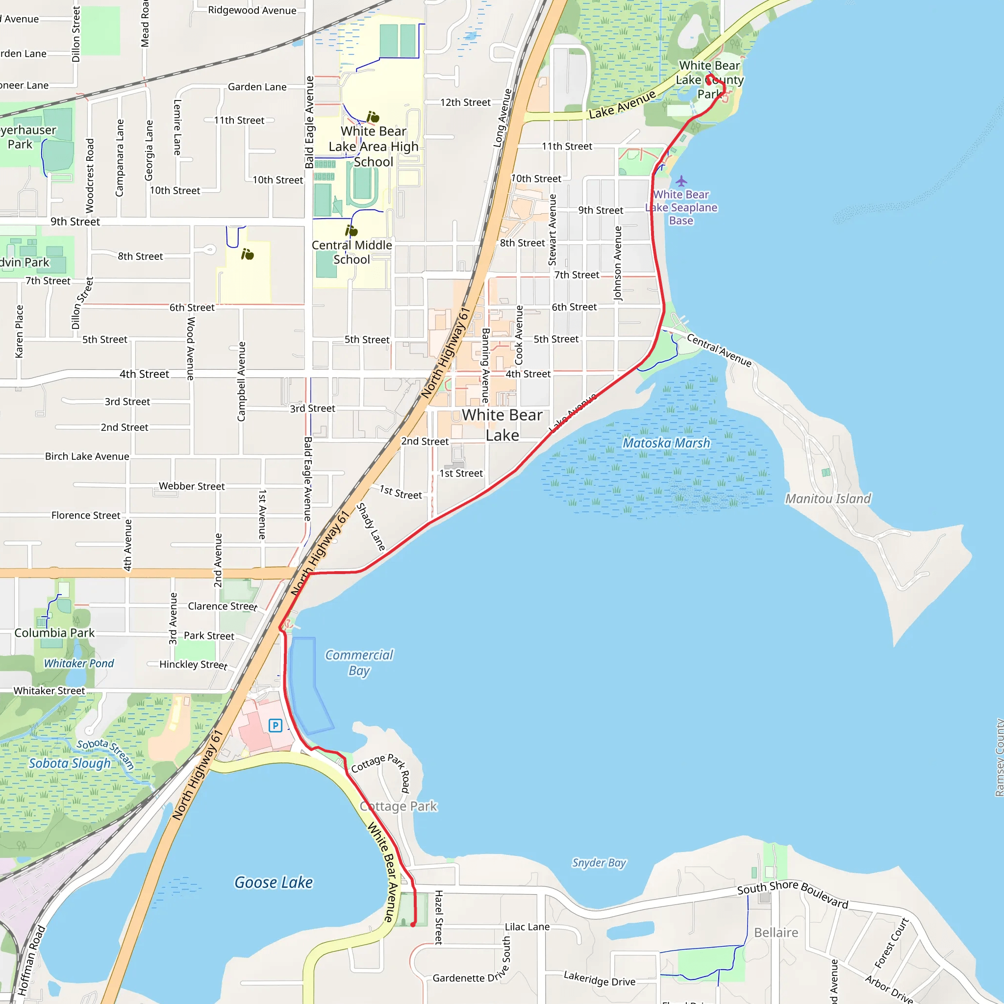 Mark Sather Trail - White Bear Lake County Park mobile static map