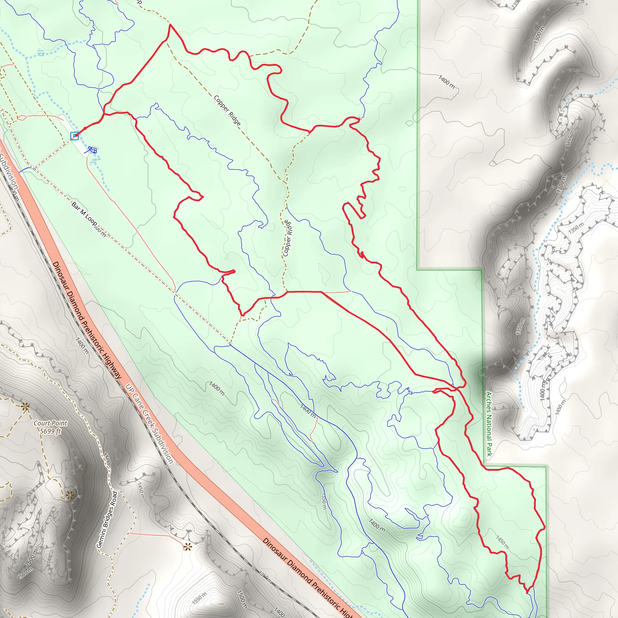 EZ, Bar M and Rockin A Loop mobile static map