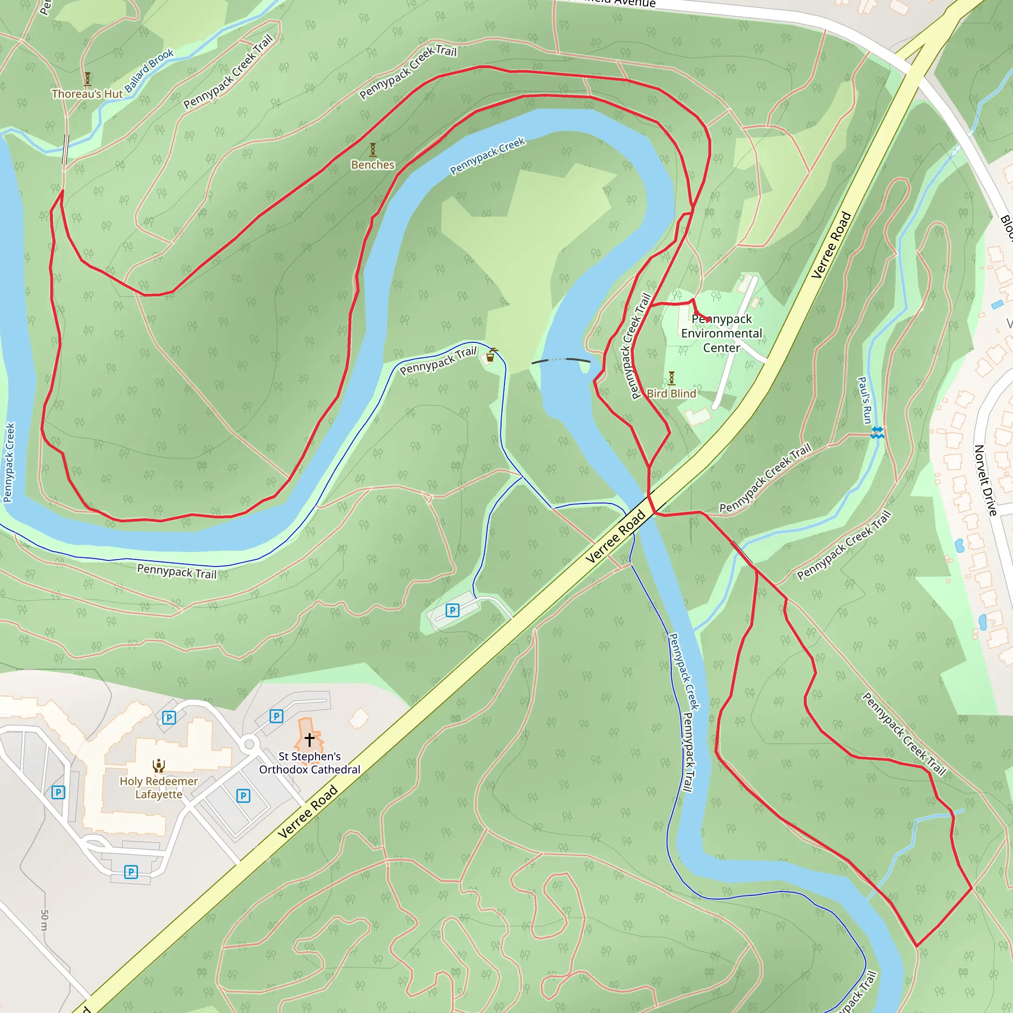 Pennypack Creek Loop mobile static map
