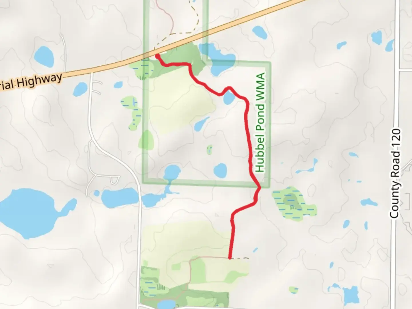 An image depicting the trail North Country TRail - South from Becker County Veterans Memorial Highway and its surrounding area.