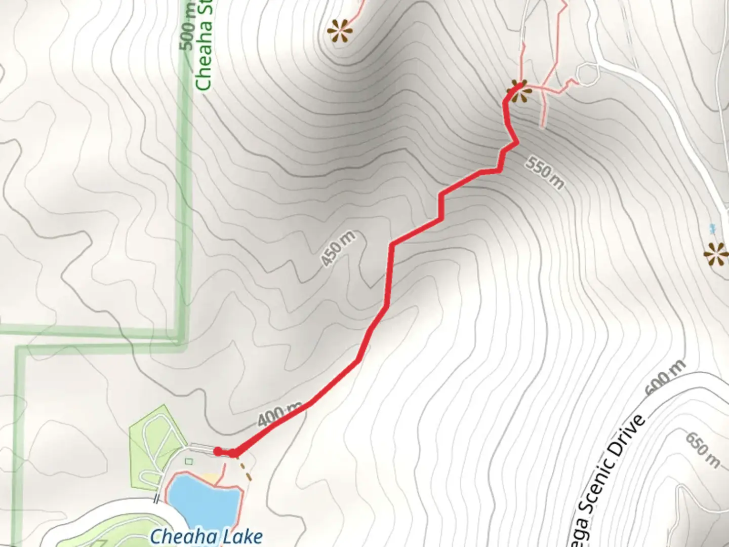An image depicting the trail Lake Trail - Cheaha Lake and its surrounding area.