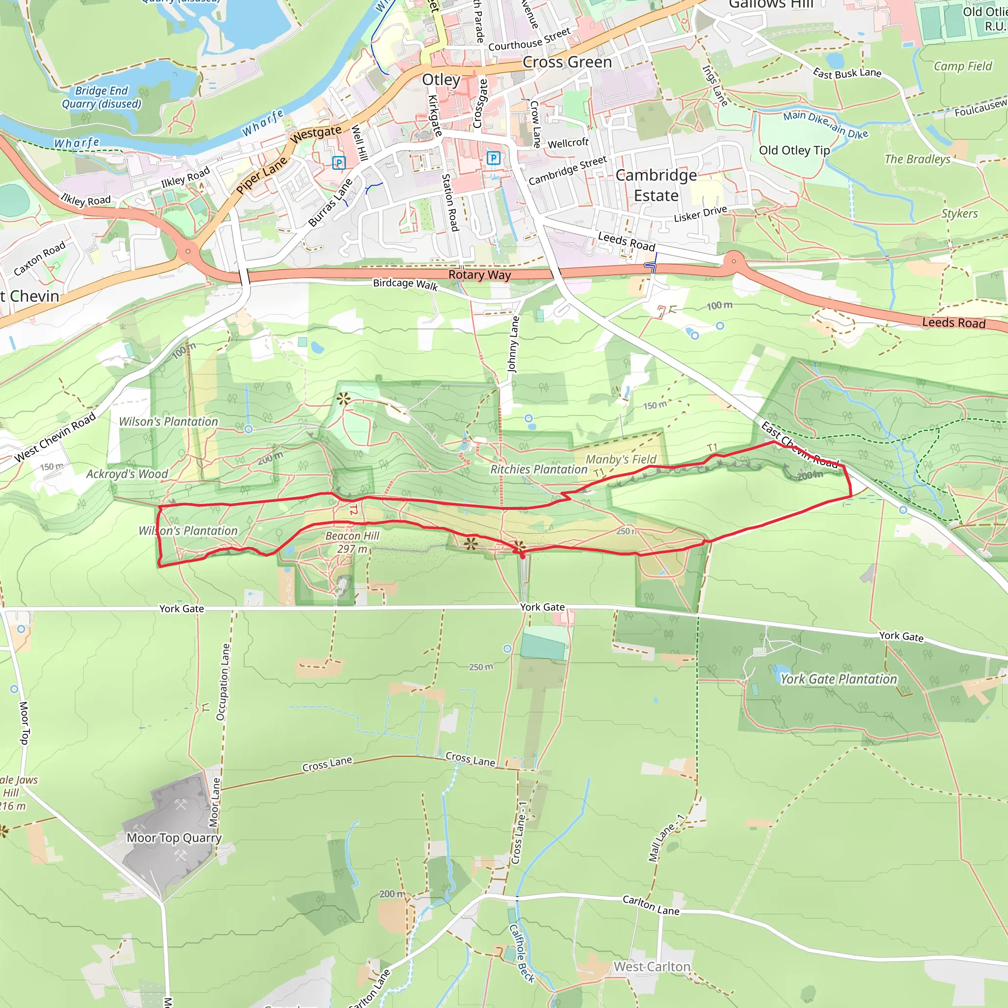 Otley Chevin mobile static map