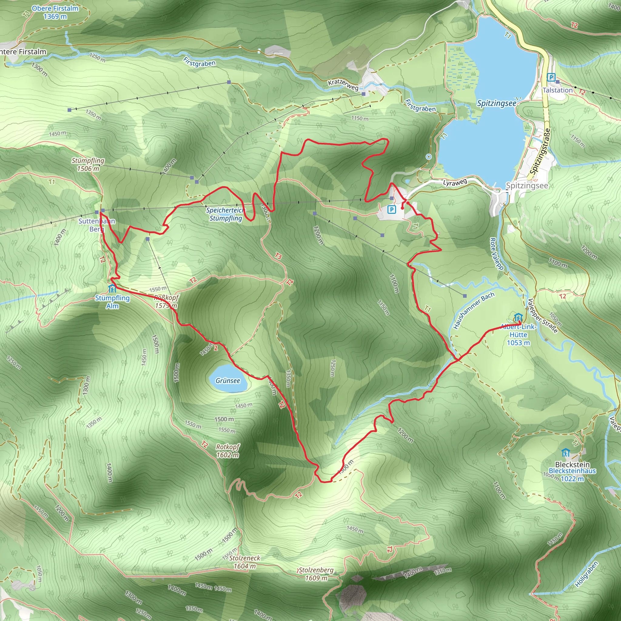 Roßkopf and Grünsee Loop Via Alpina Purple and Rosskopf Tourenanstieg mobile static map