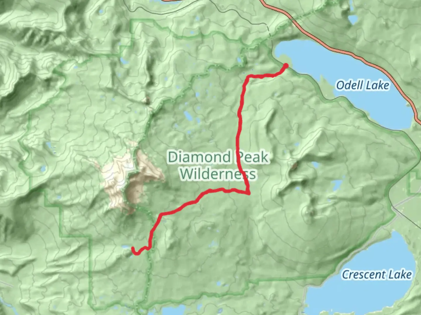 An image depicting the trail Crater Butte and Whitefish Creek Trail and its surrounding area.