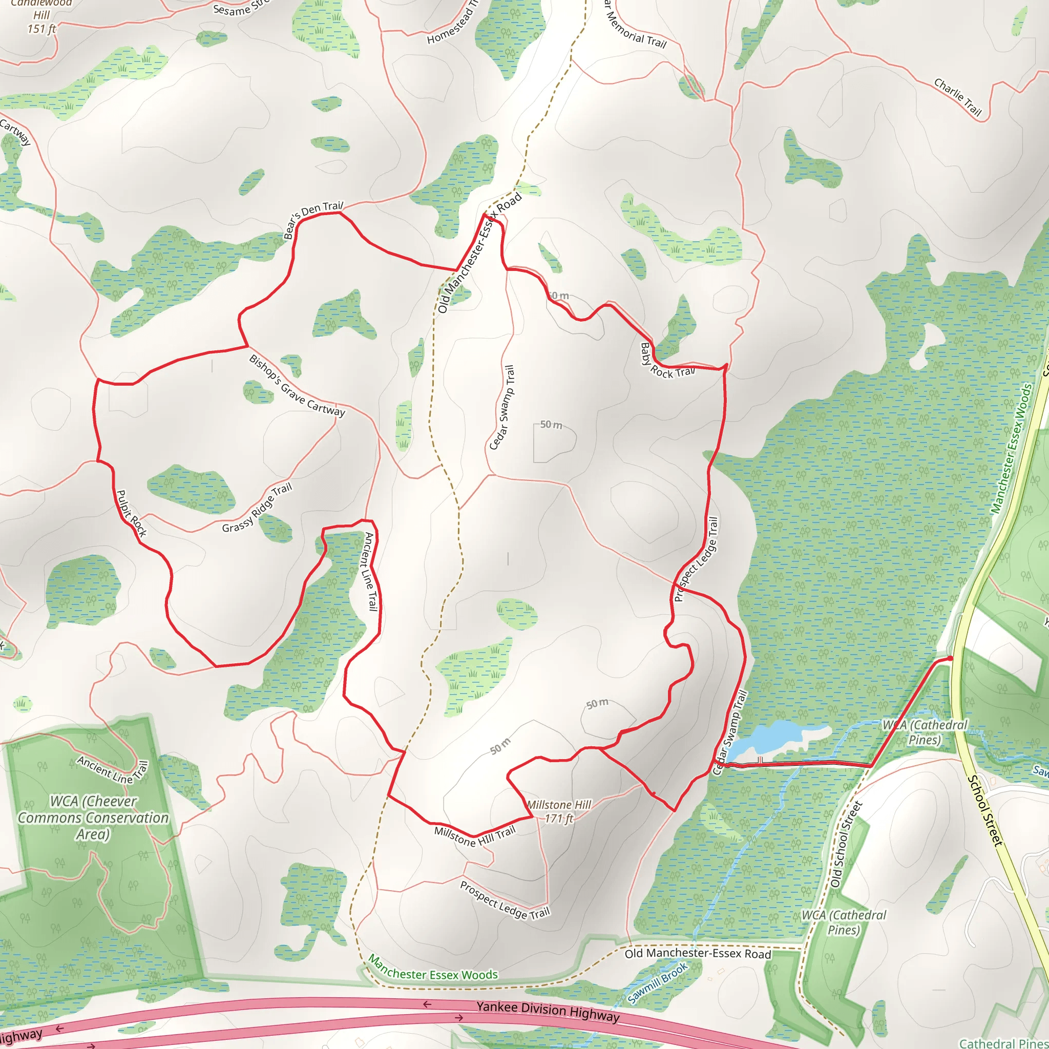 Baby Rock and Pulpit Rock Loop Trail mobile static map