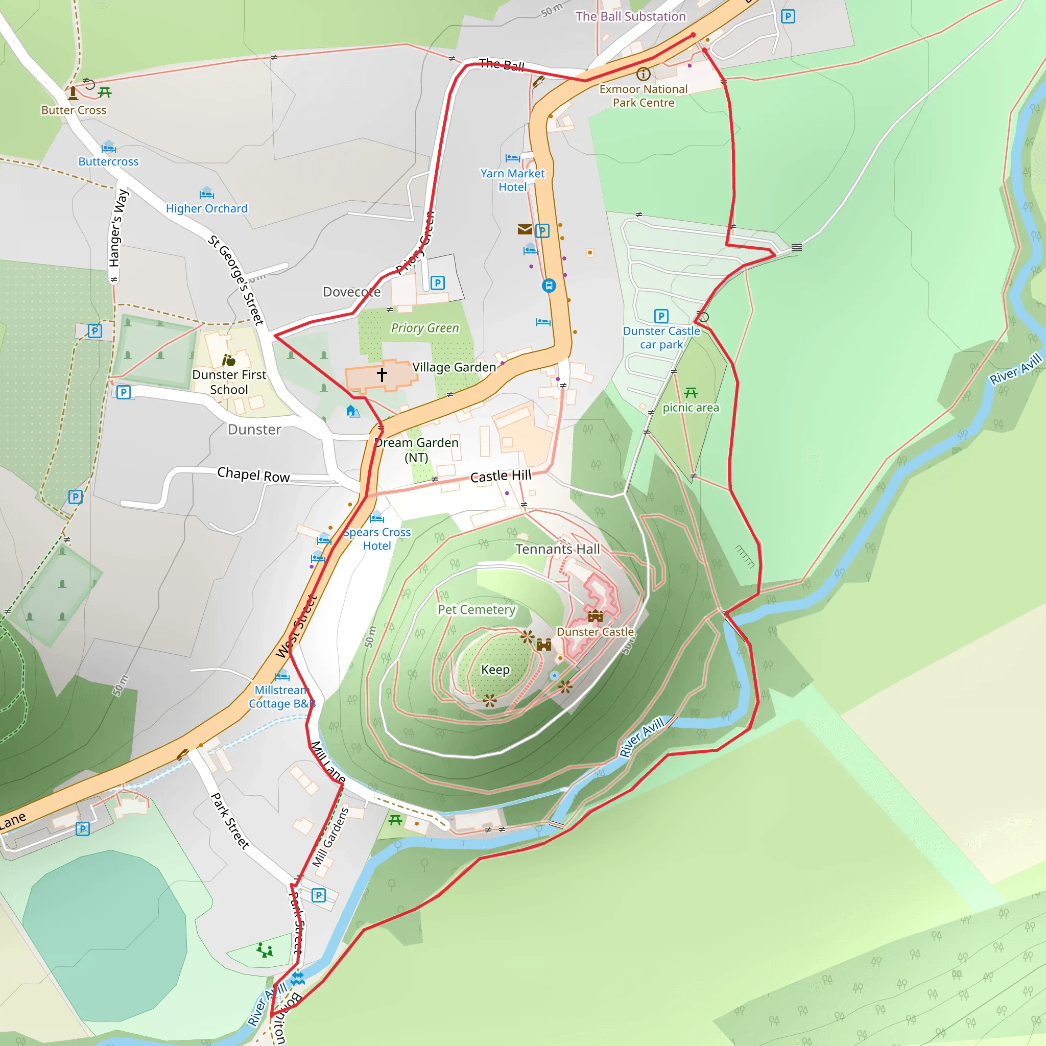 Dunster Village mobile static map