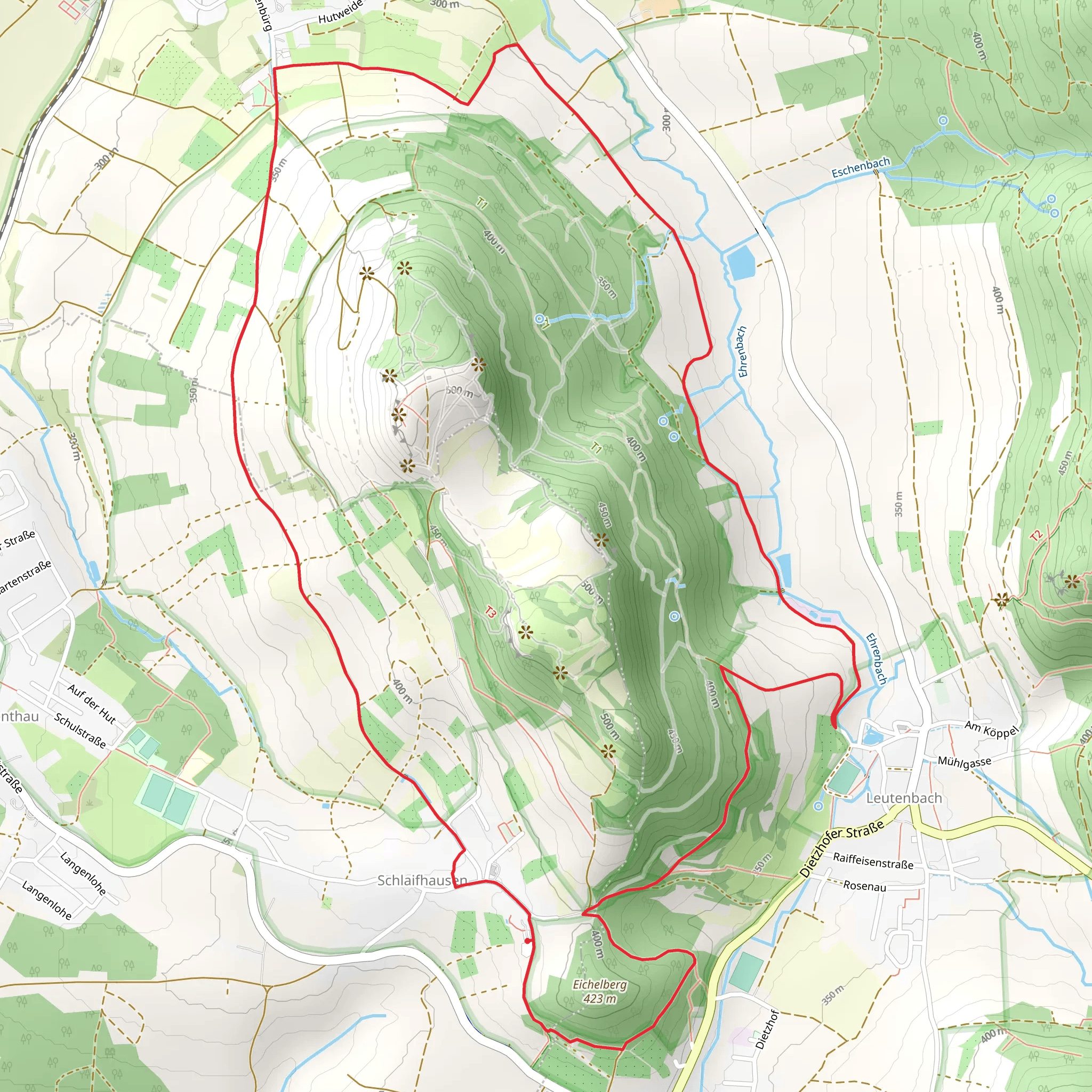 Eichelberg Loop via Skulpturenweg Walberla mobile static map