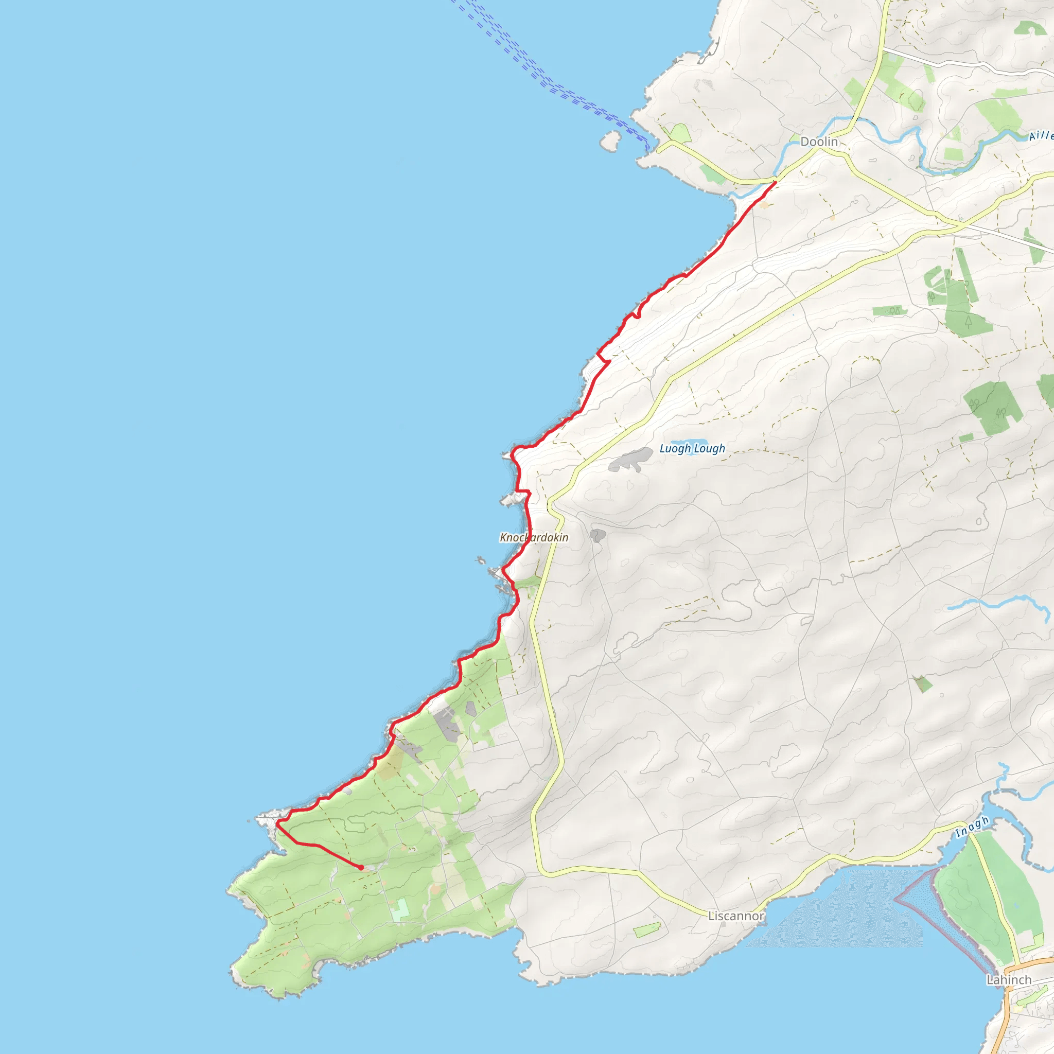 Cliffs of Moher Coastal Trail mobile static map