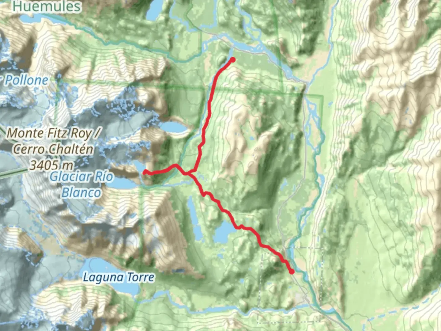 An image depicting the trail Laguna De Los Tres and its surrounding area.