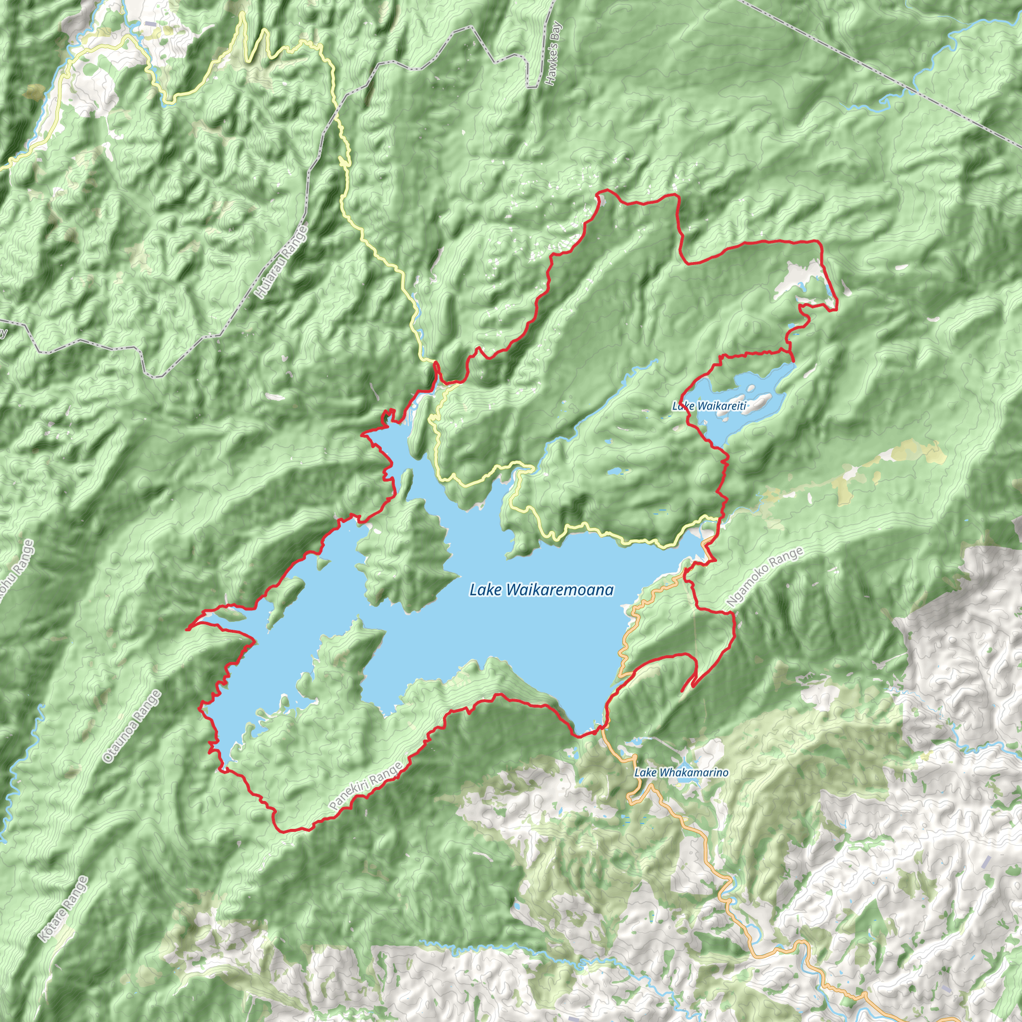Lake Waikaremoana Loop mobile static map