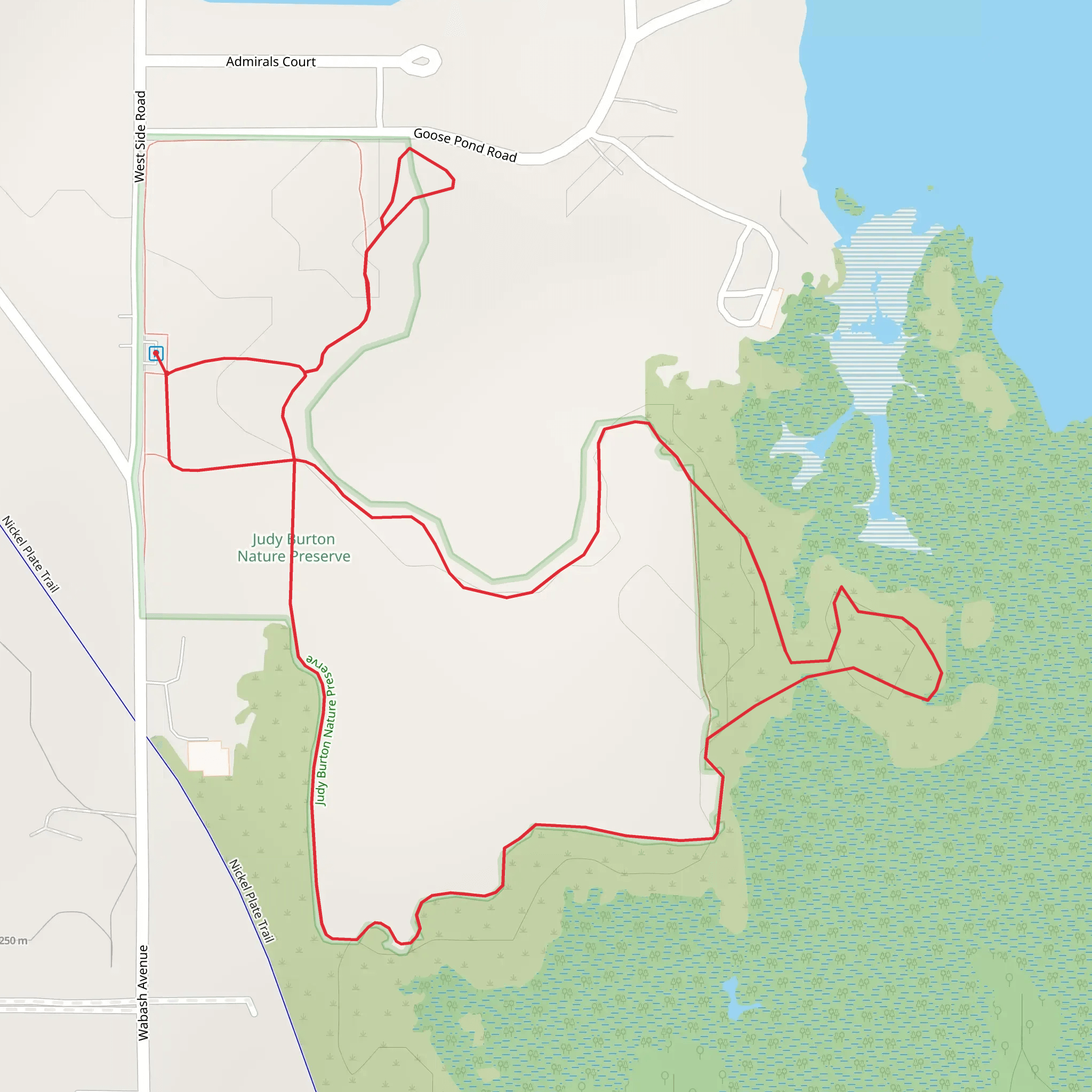 Judy Burton Nature Preserve Loop mobile static map
