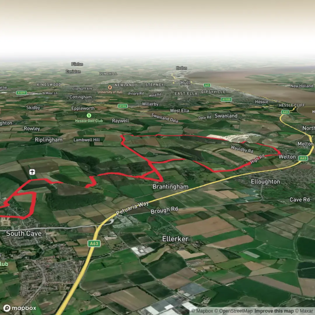 An image depicting the trail Welton, Brantingham, Sth Cave, Brantingham Loop and its surrounding area.