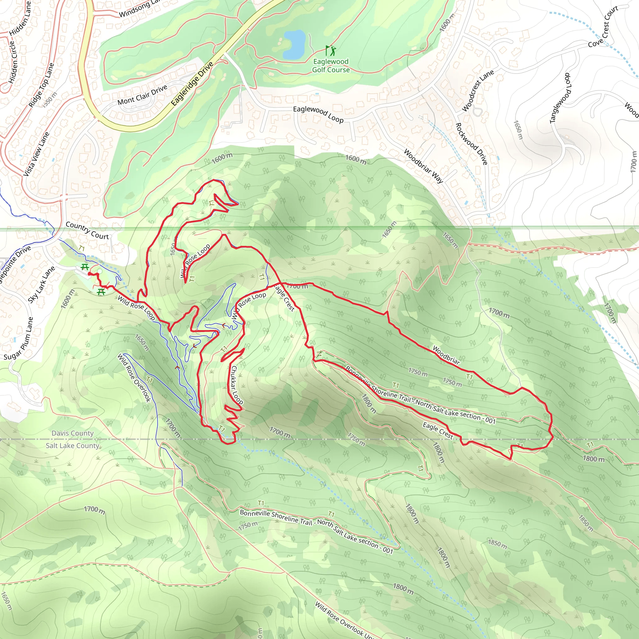 Wild Rose, Woodbriar and Chukkar Loop mobile static map