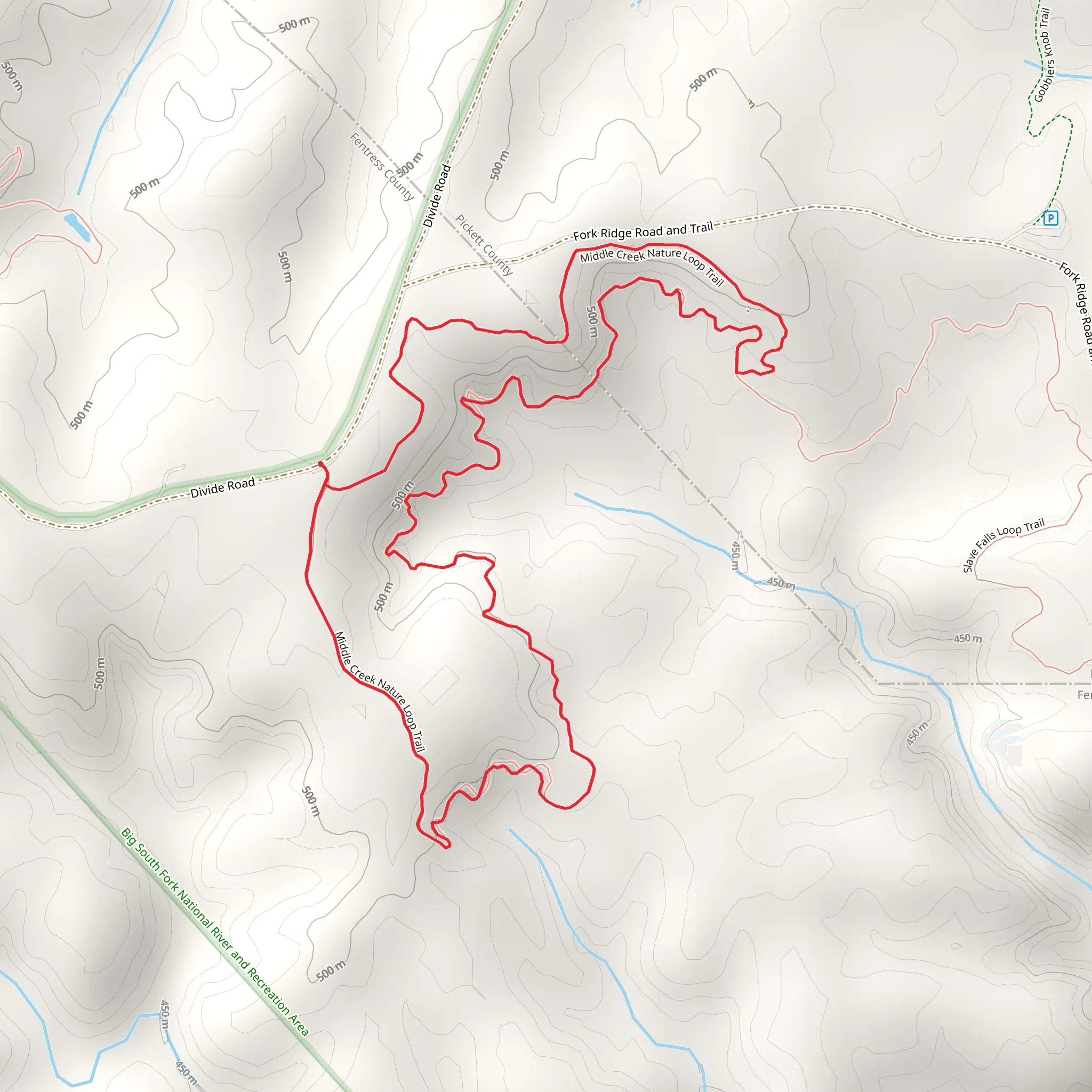 Middle Creek Nature Loop Trail mobile static map