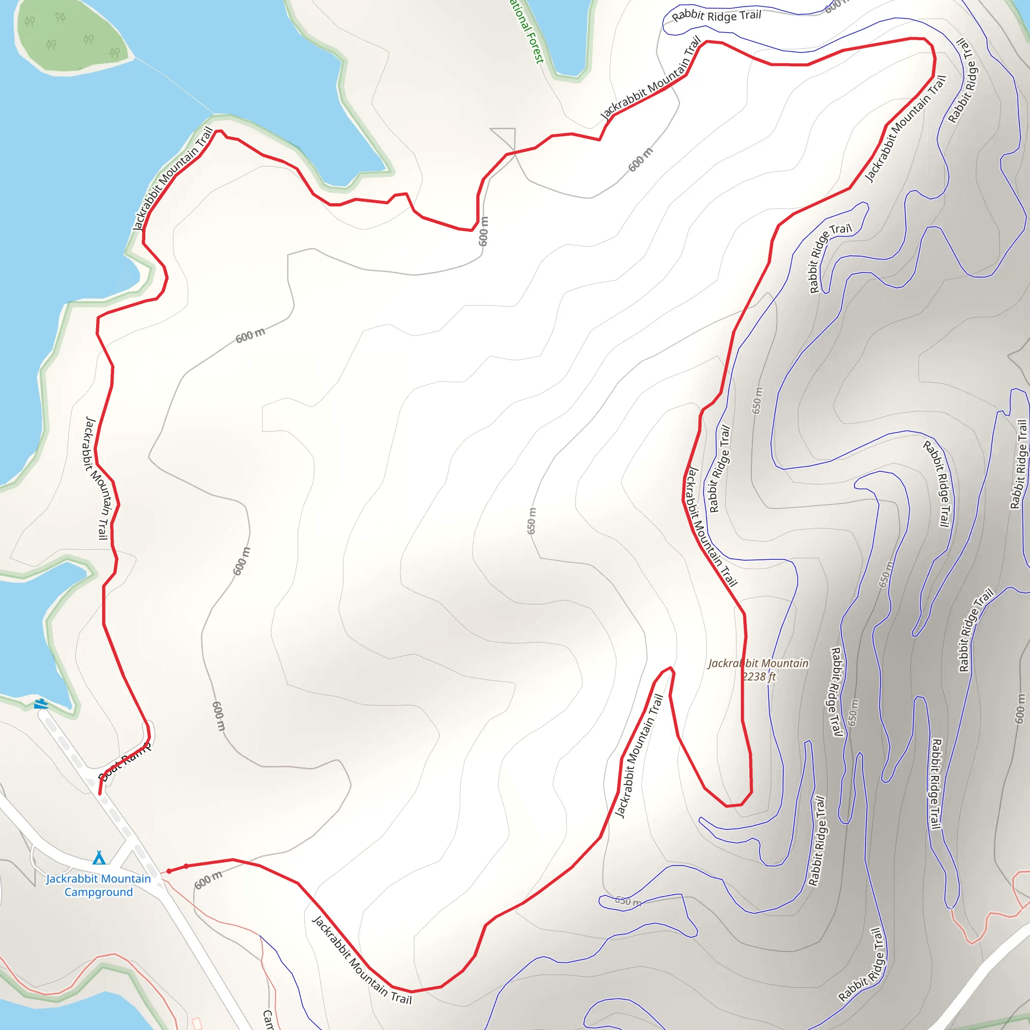 Jackrabbit Mountain Loop Trail mobile static map