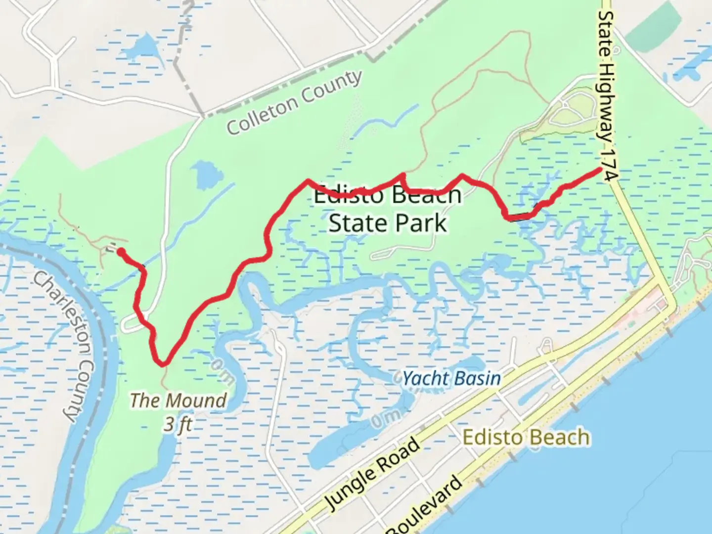 An image depicting the trail Big Bay Trail - Yellow and its surrounding area.