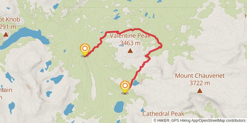 Cirque of the Towers Loop alt 2 Map