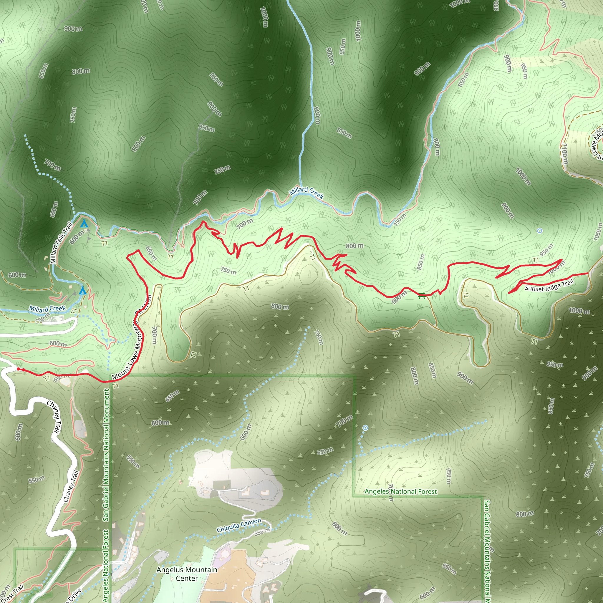 Sunset Ridge Trail mobile static map