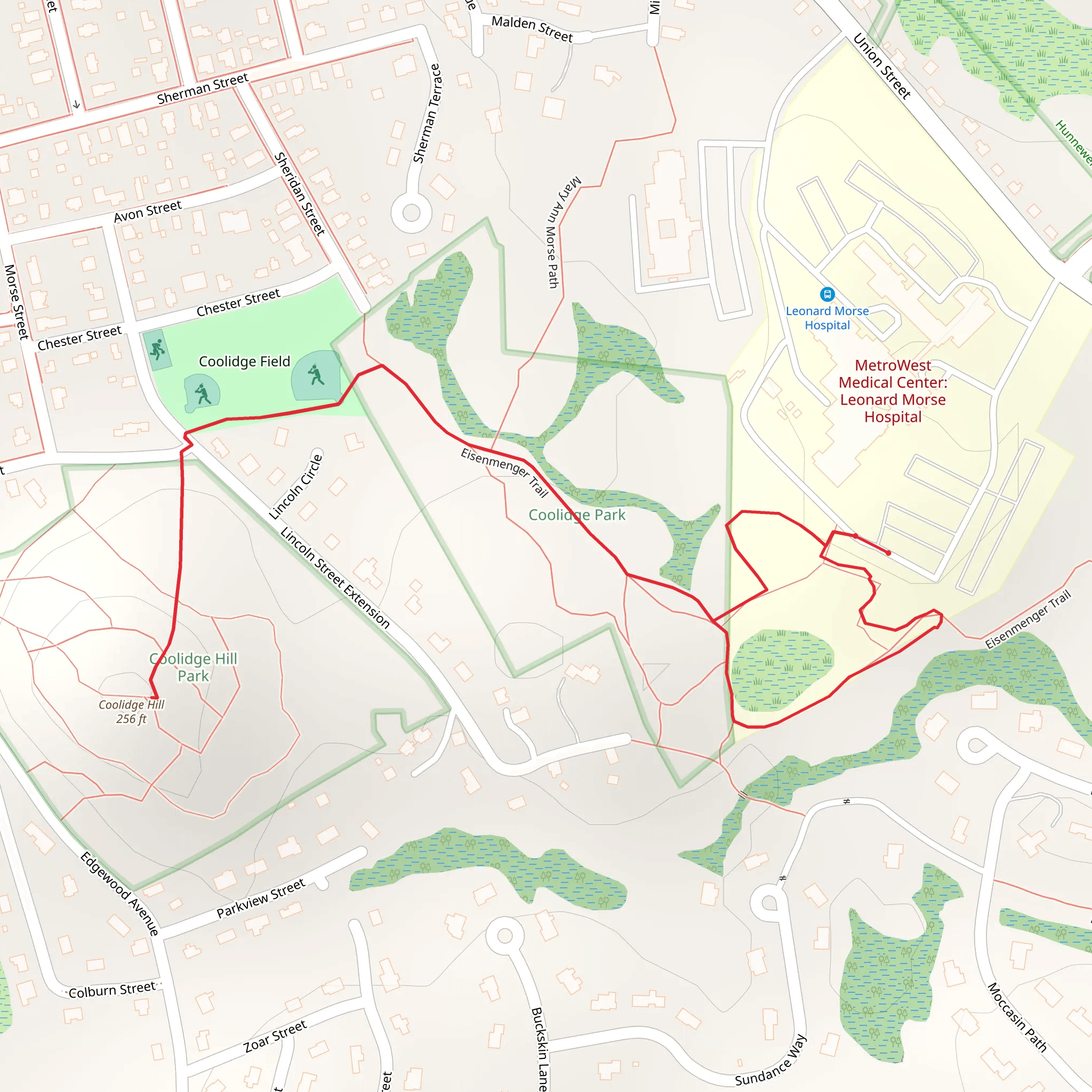 Coolidge Hill via Eisenmenger Trail mobile static map