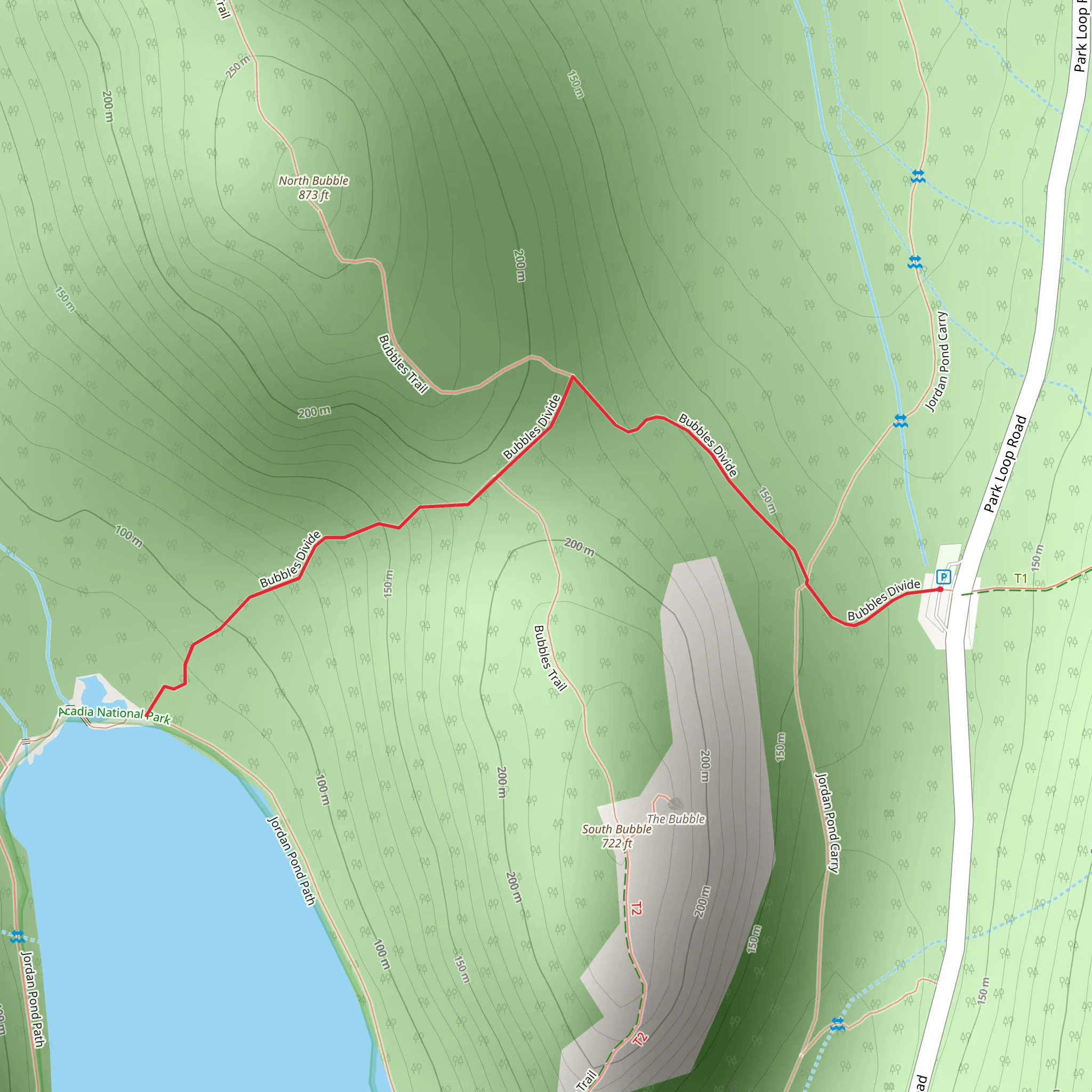 Bubbles Divide Trail mobile static map