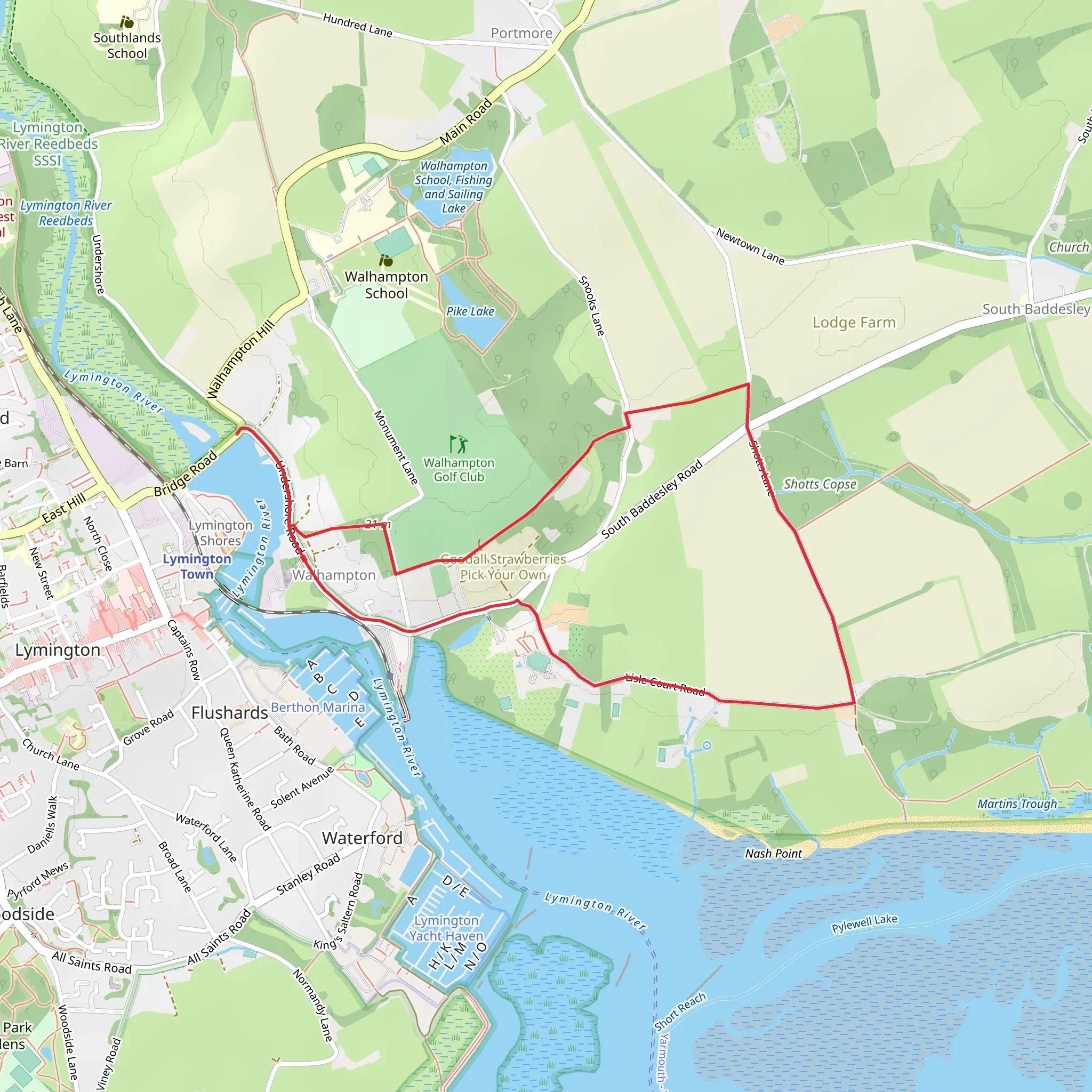 Walhampton Monument Trail mobile static map