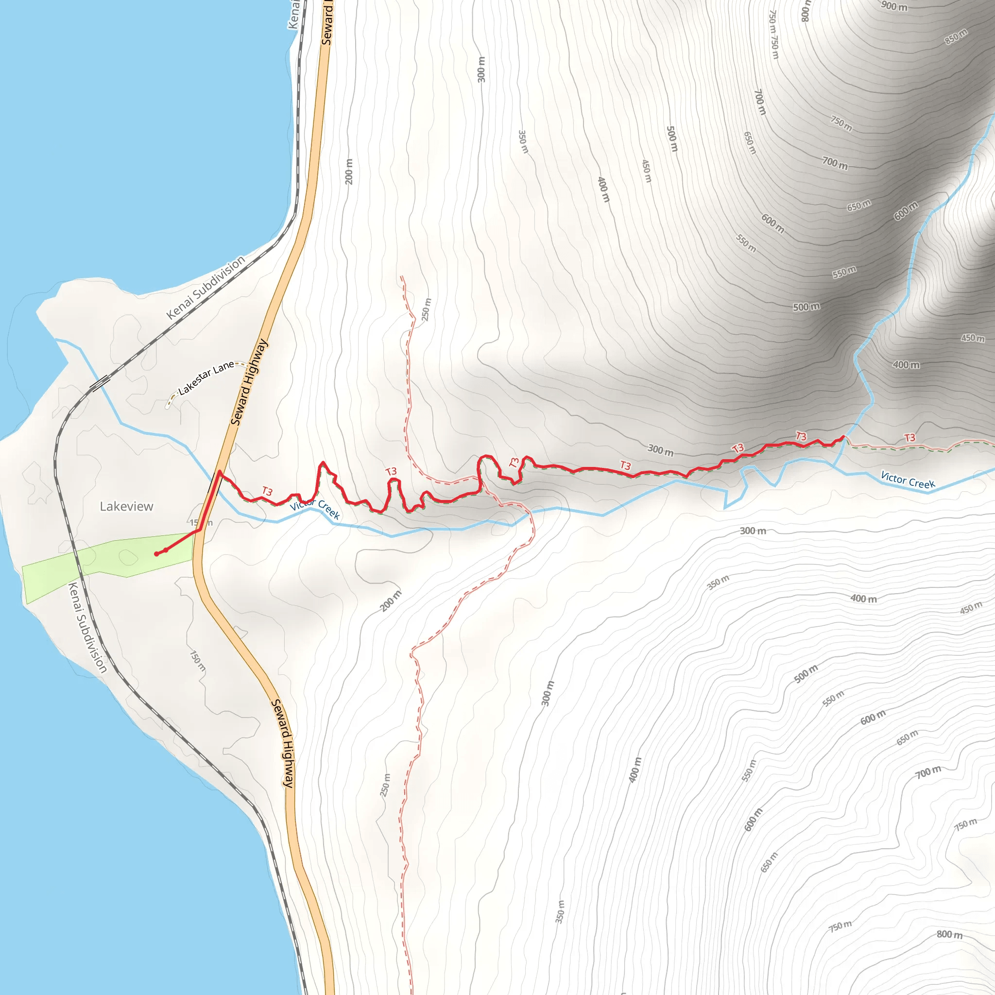 Victor Creek Trail - Short mobile static map