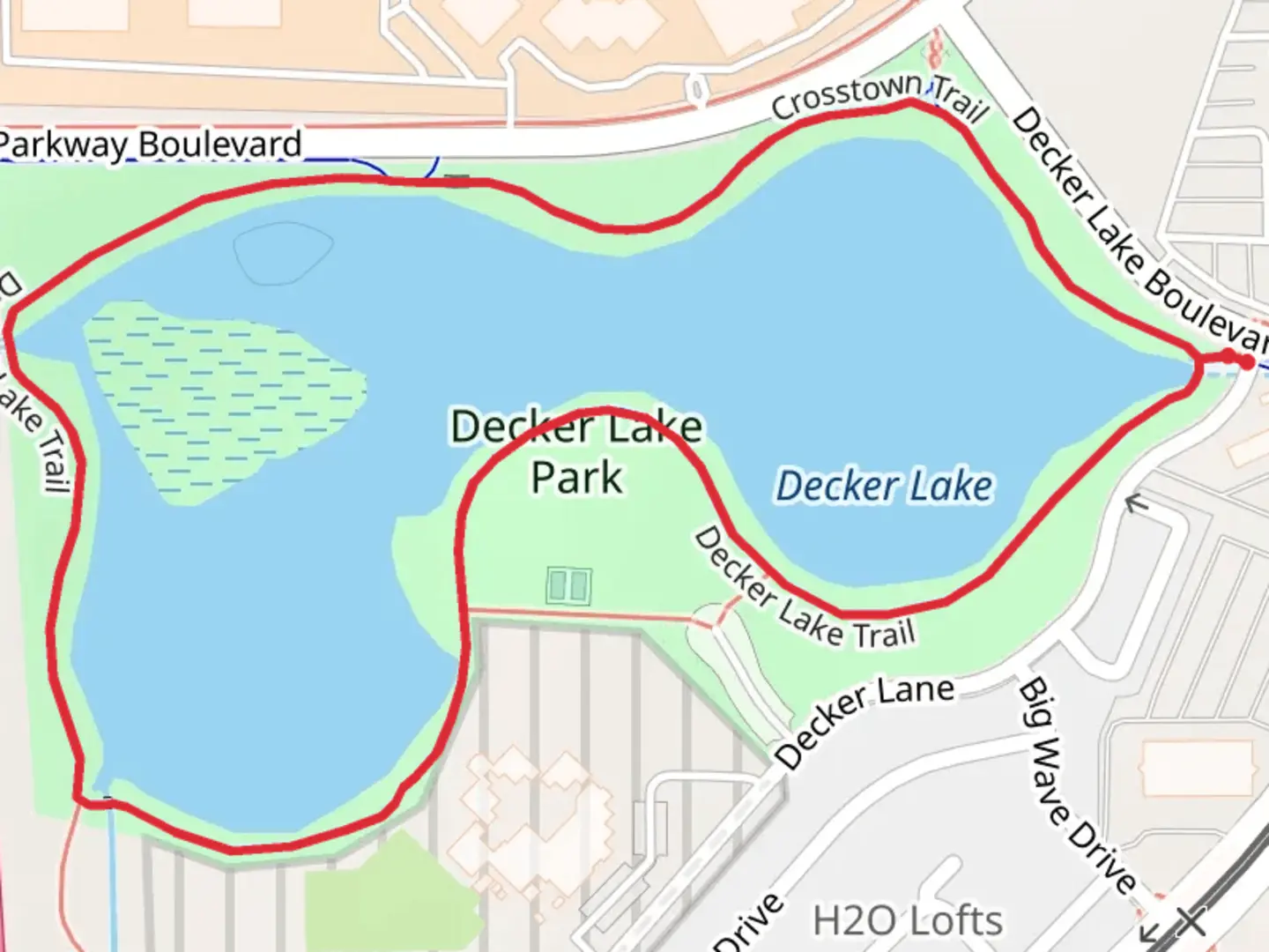 An image depicting the trail Decker Lake Loop and its surrounding area.